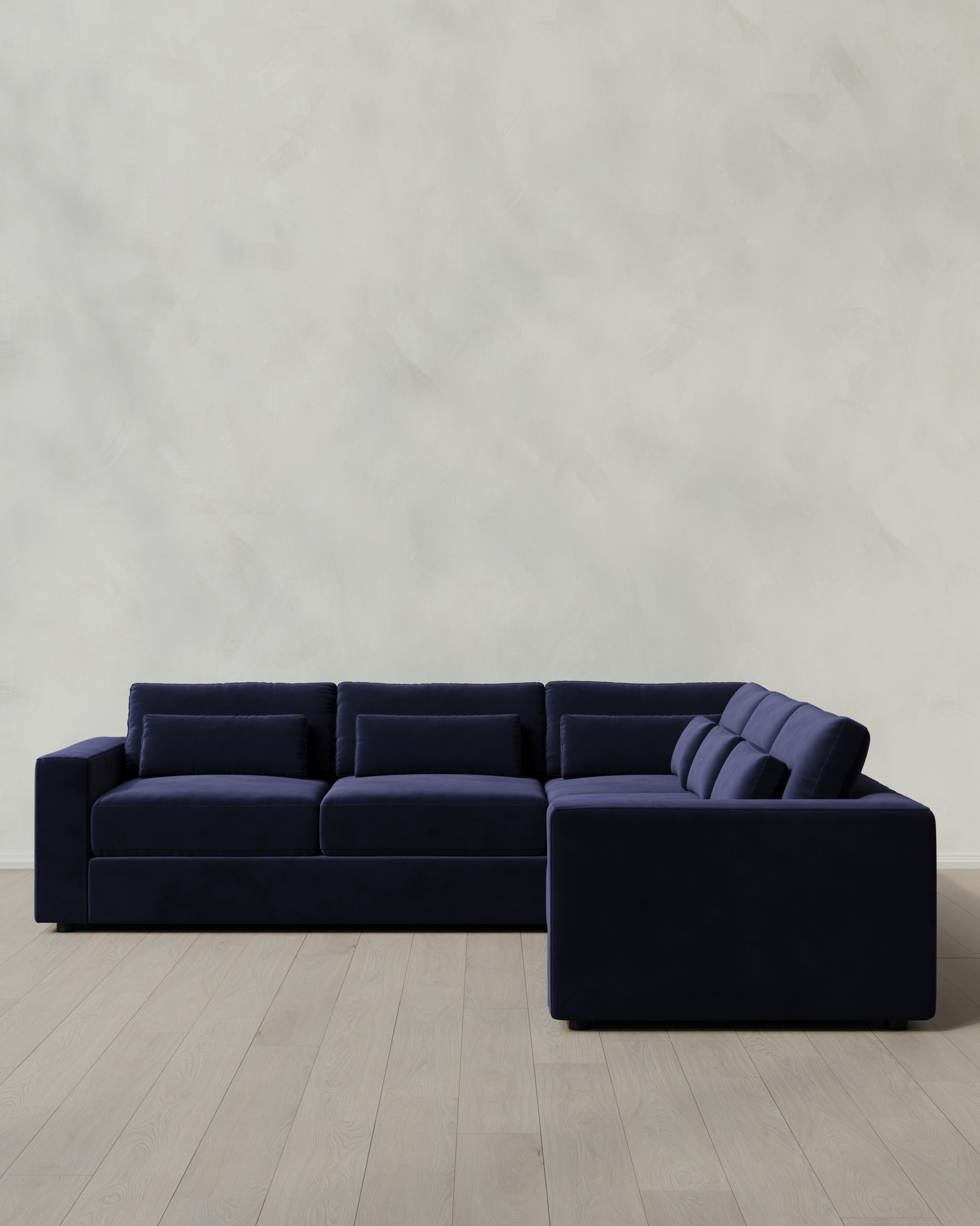 Midnight Ashford Deep Seat L Sectional in Performance Velvet
