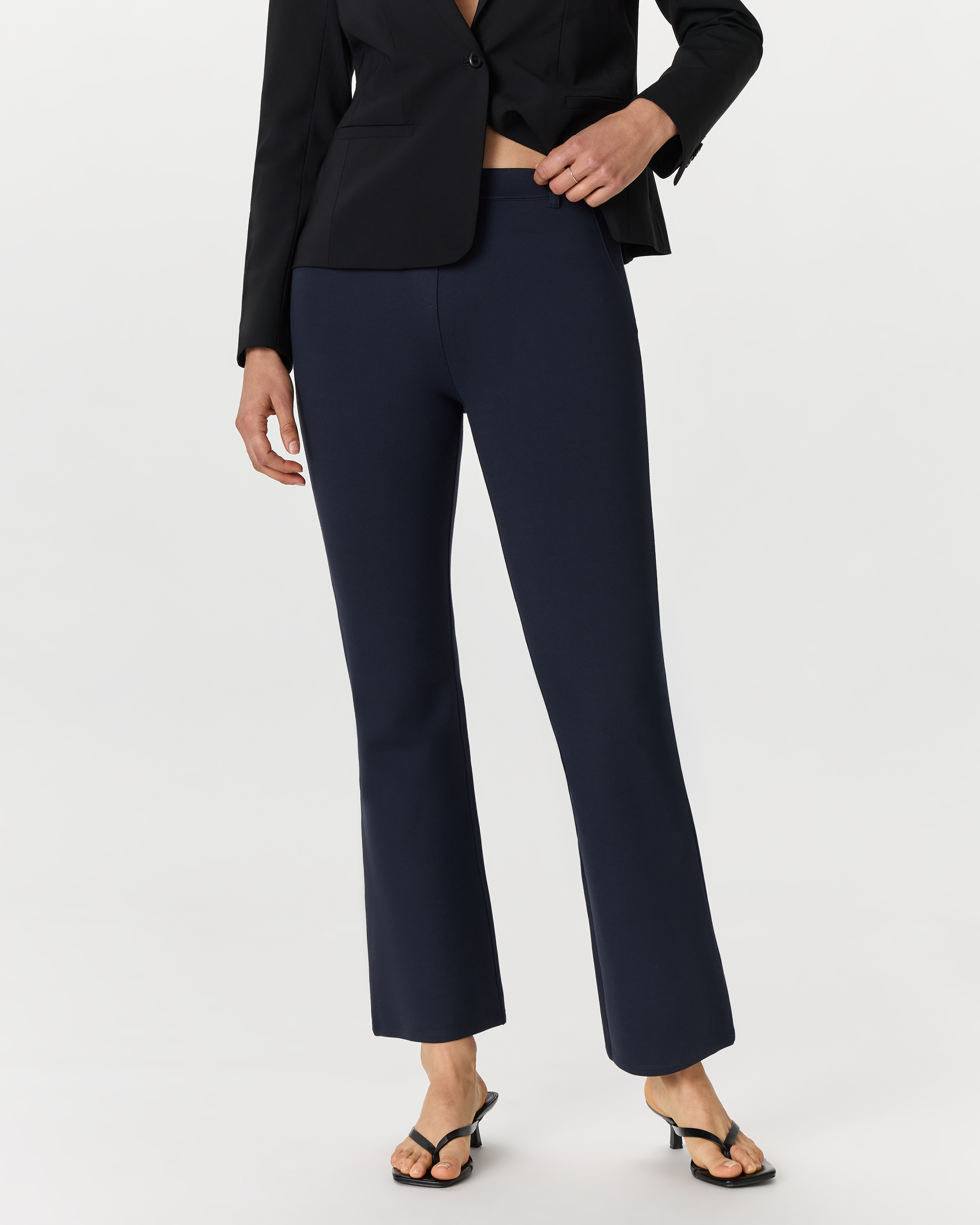 Navy Ultra-Stretch Ponte Bootcut Pants