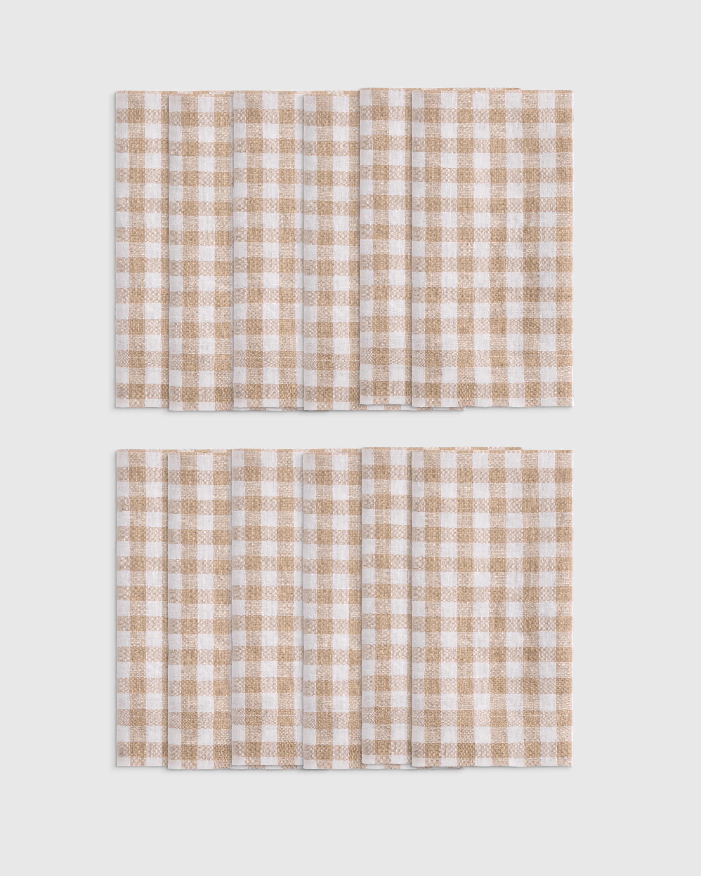 Cafe European Linen Wide-Hem Gingham Napkins (Set of 12)