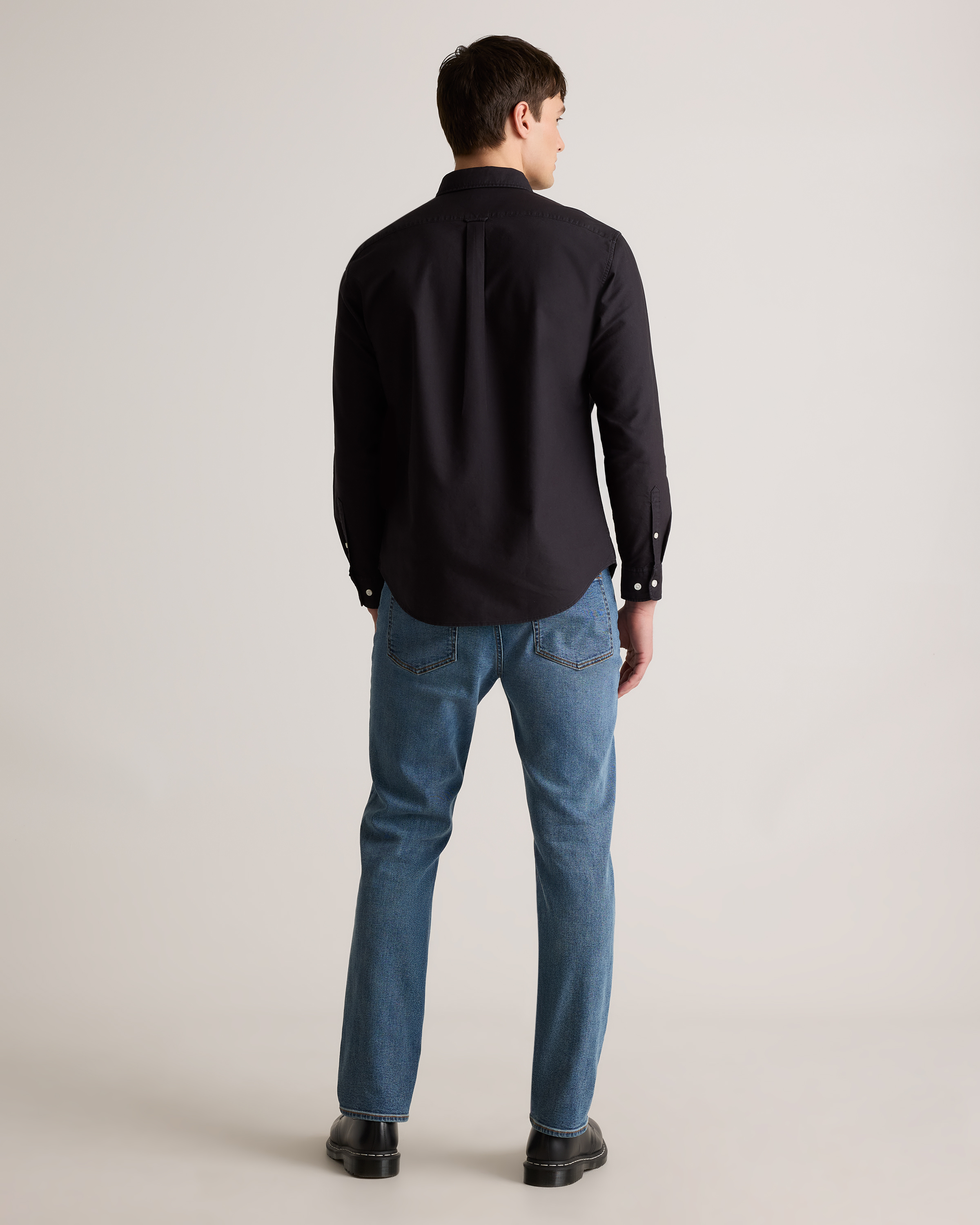 100% Organic Cotton Oxford Shirt in Black