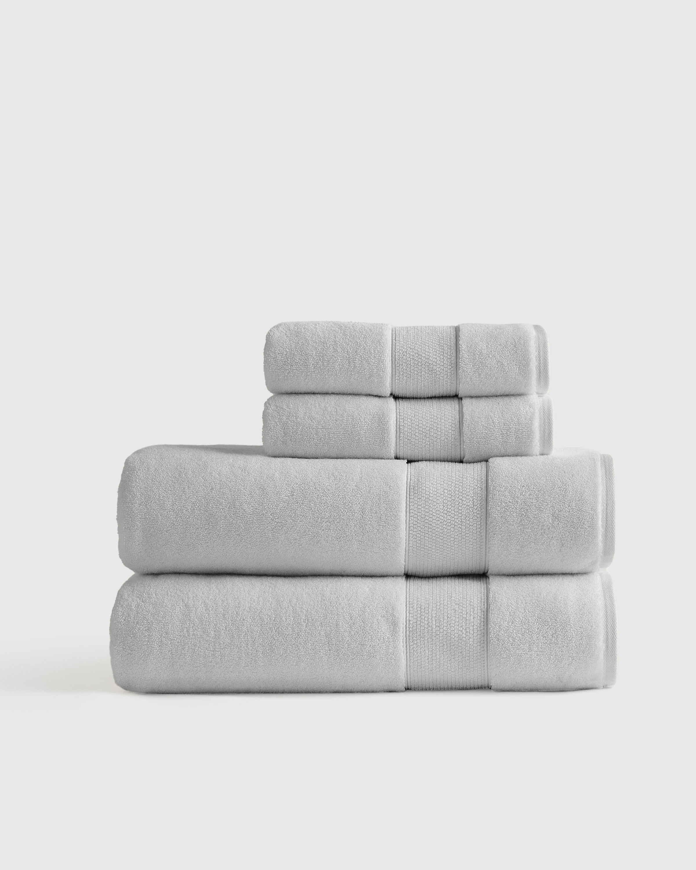 Light Grey Classic Organic Turkish Cotton Bath Sheet Bundle (4 pieces)