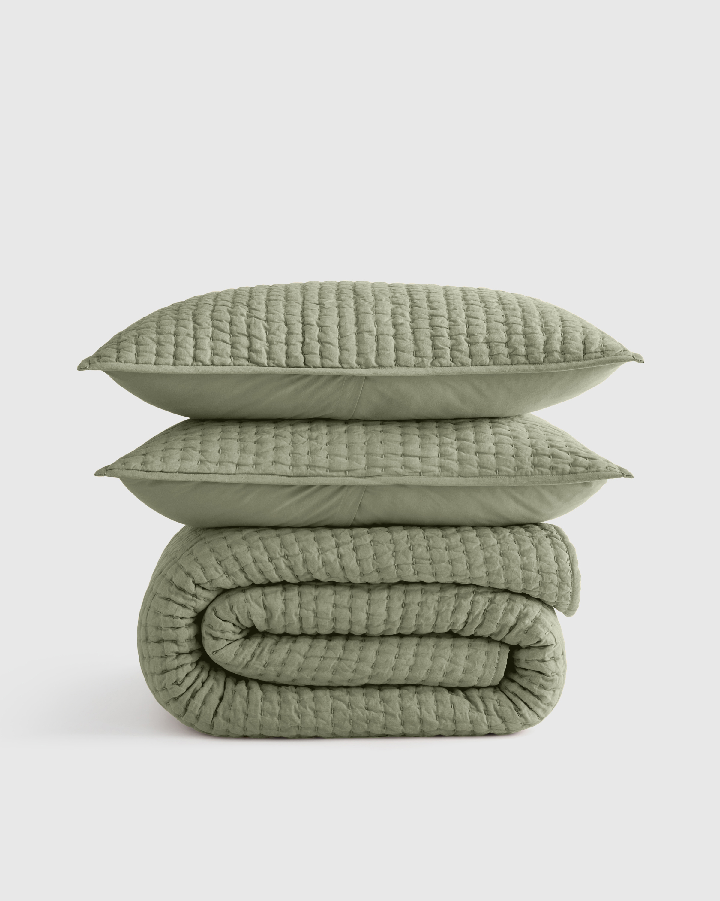 Willowleaf European Linen Cotton Stitch Quilt Set