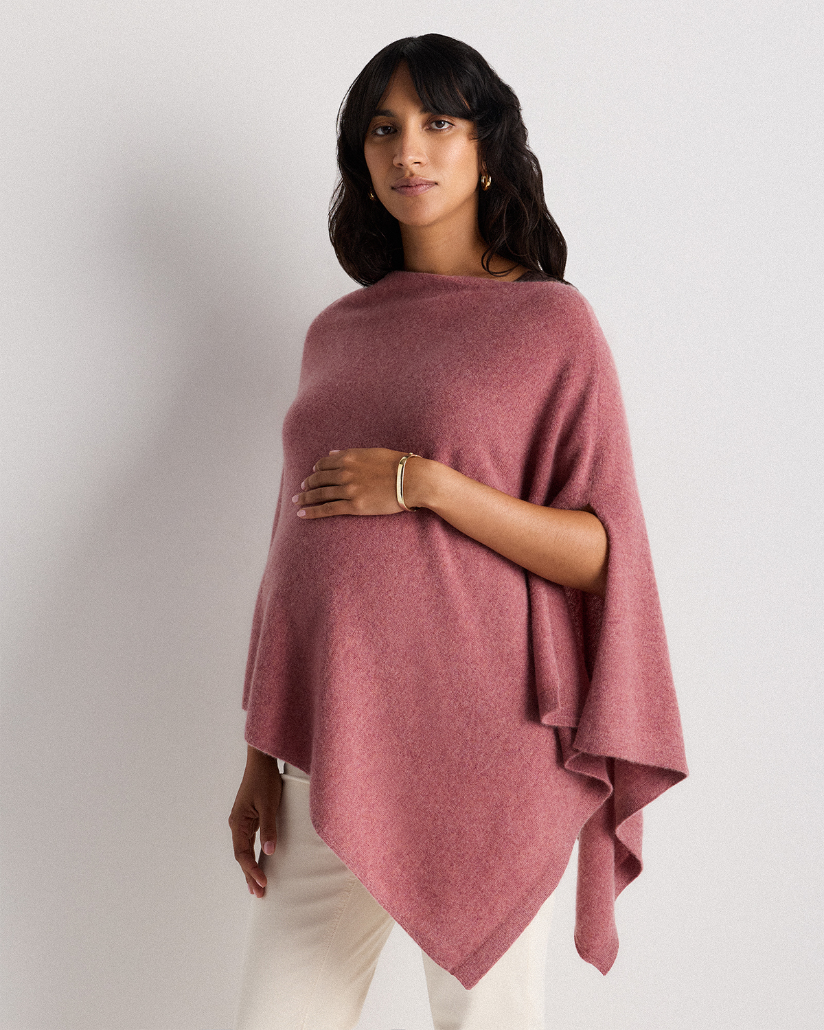 Heather Shaded Rose Pink Mongolian Cashmere Nursing Shawl