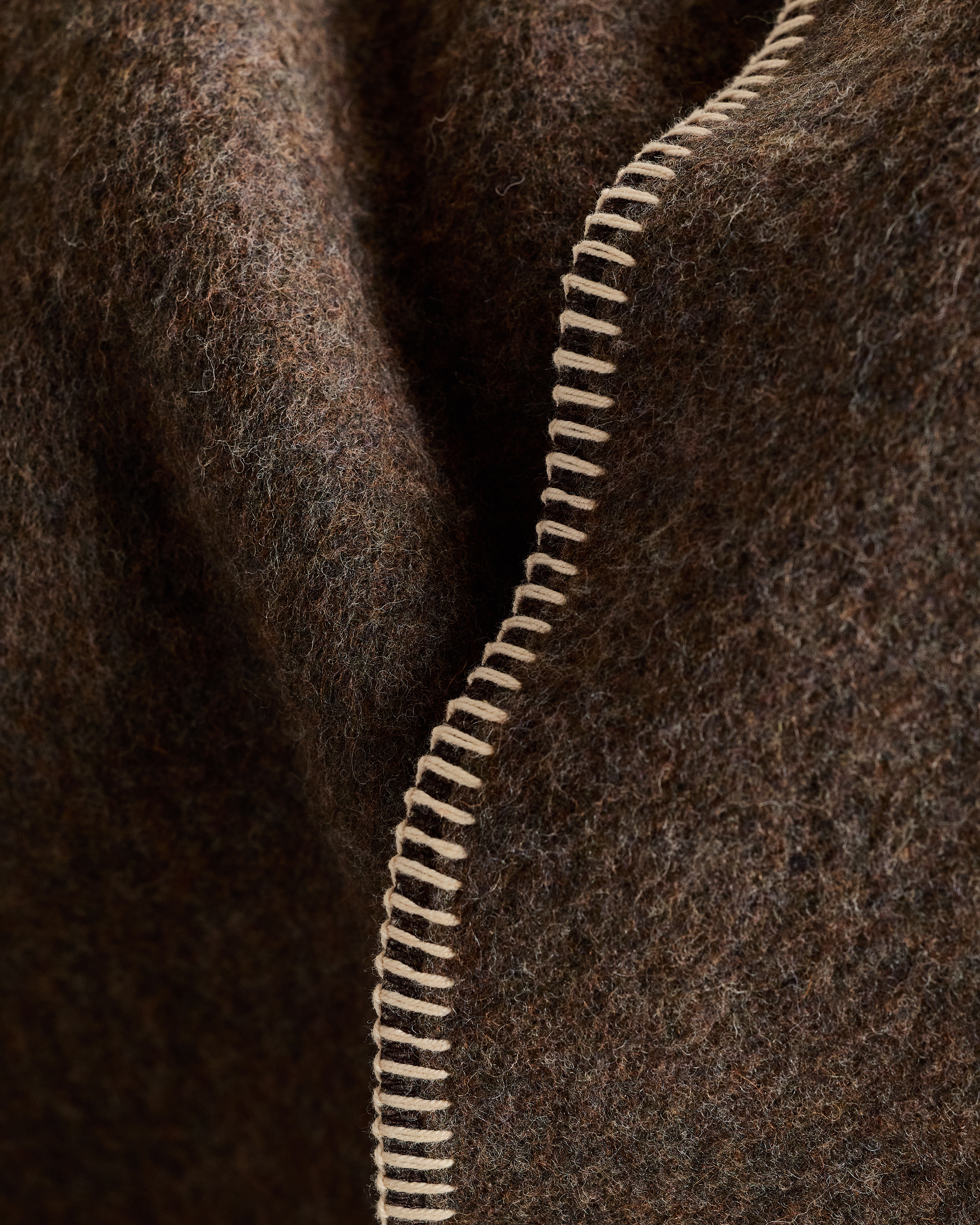 Wool Whipstitch Throw - Espresso