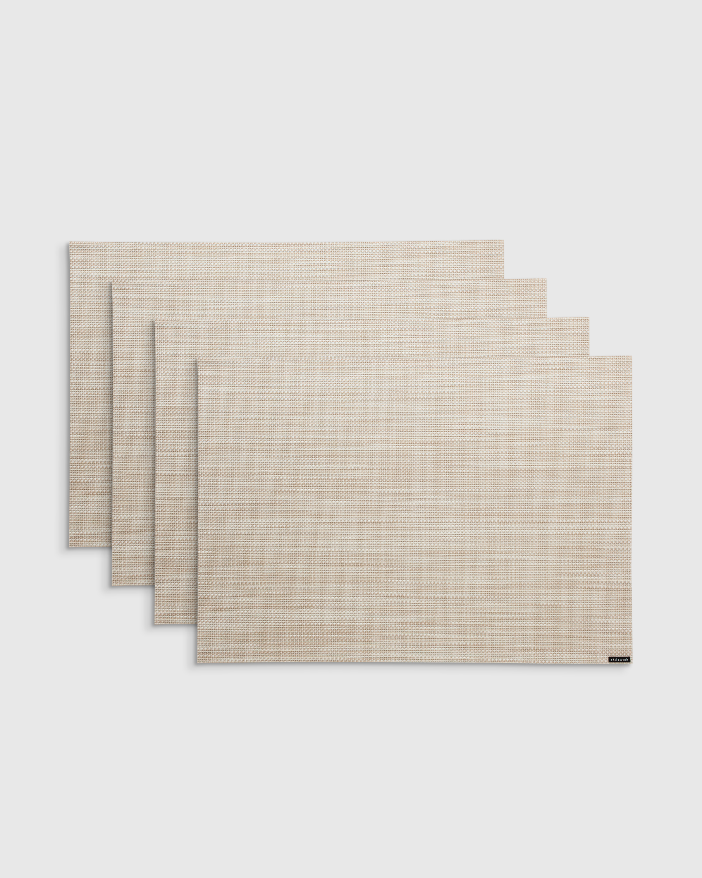 Parchment Mini Basketweave Easy-Care Rectangular Placemat, Set of 4 by Chilewich