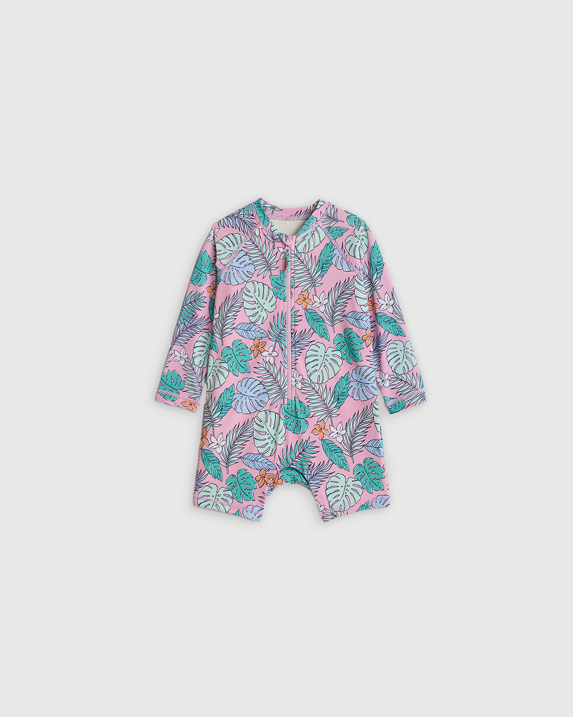 Palms Long Sleeve Zip-Up Rash Guard One-Piece