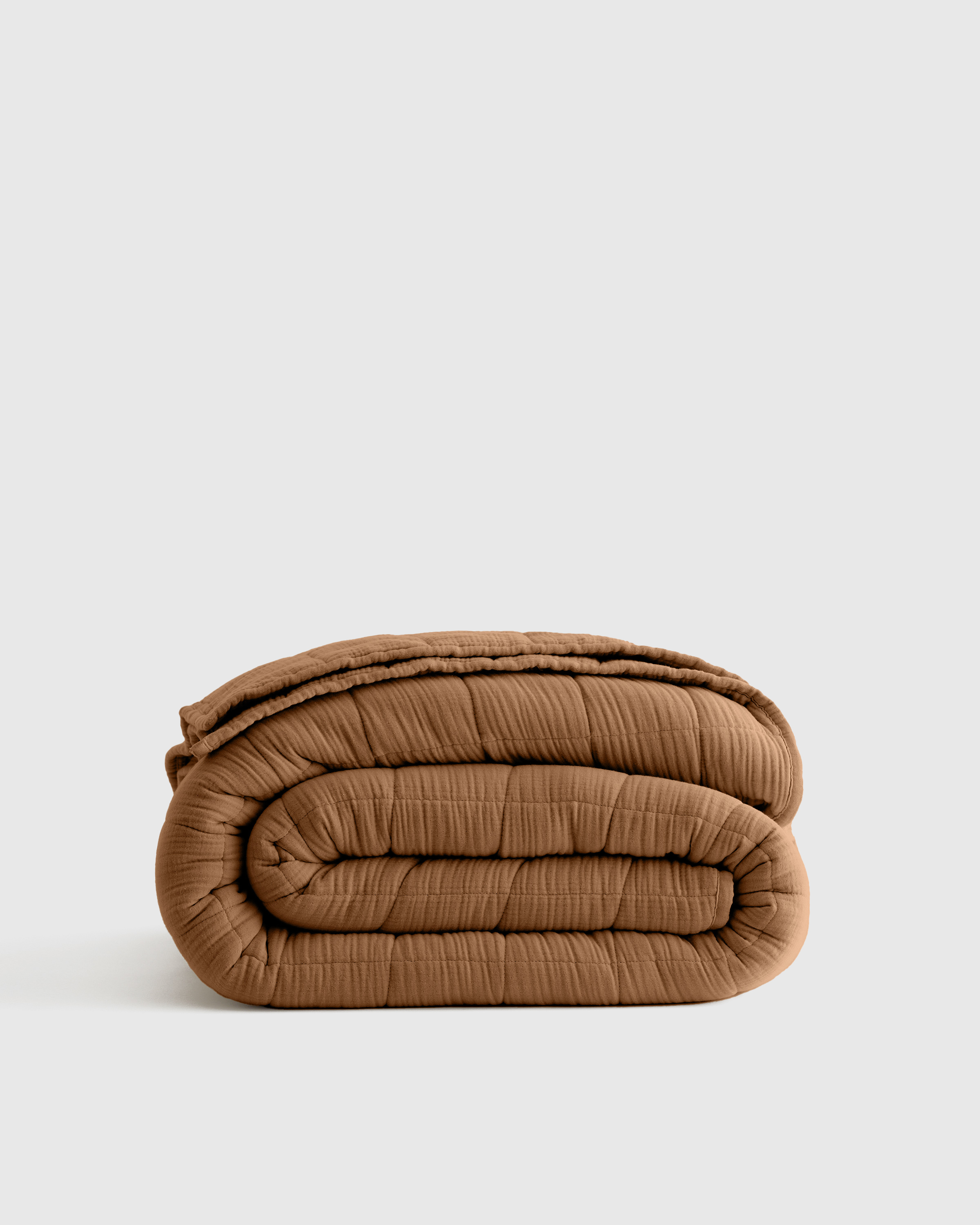 Terracotta Organic Airy Gauze Box Quilt