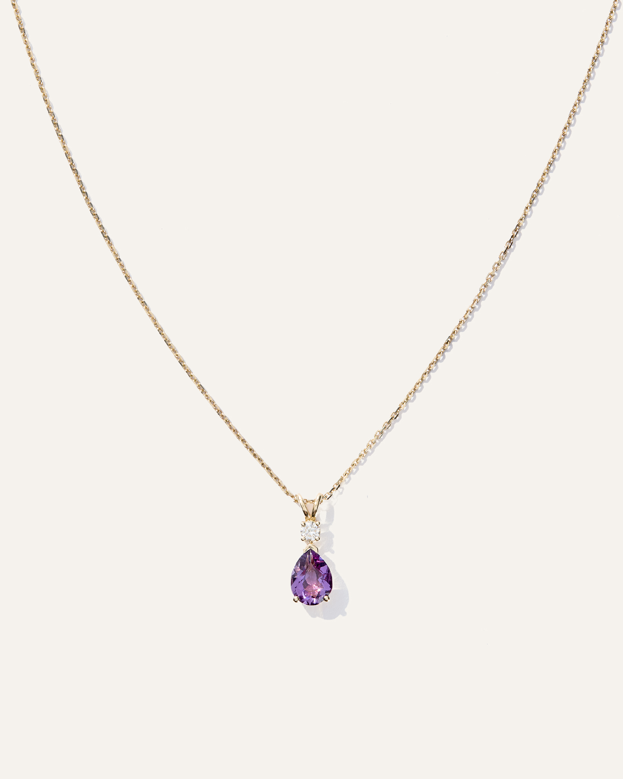 Yellow Gold 14K Gold Diamond & Semi-Precious Gemstone Drop Necklace