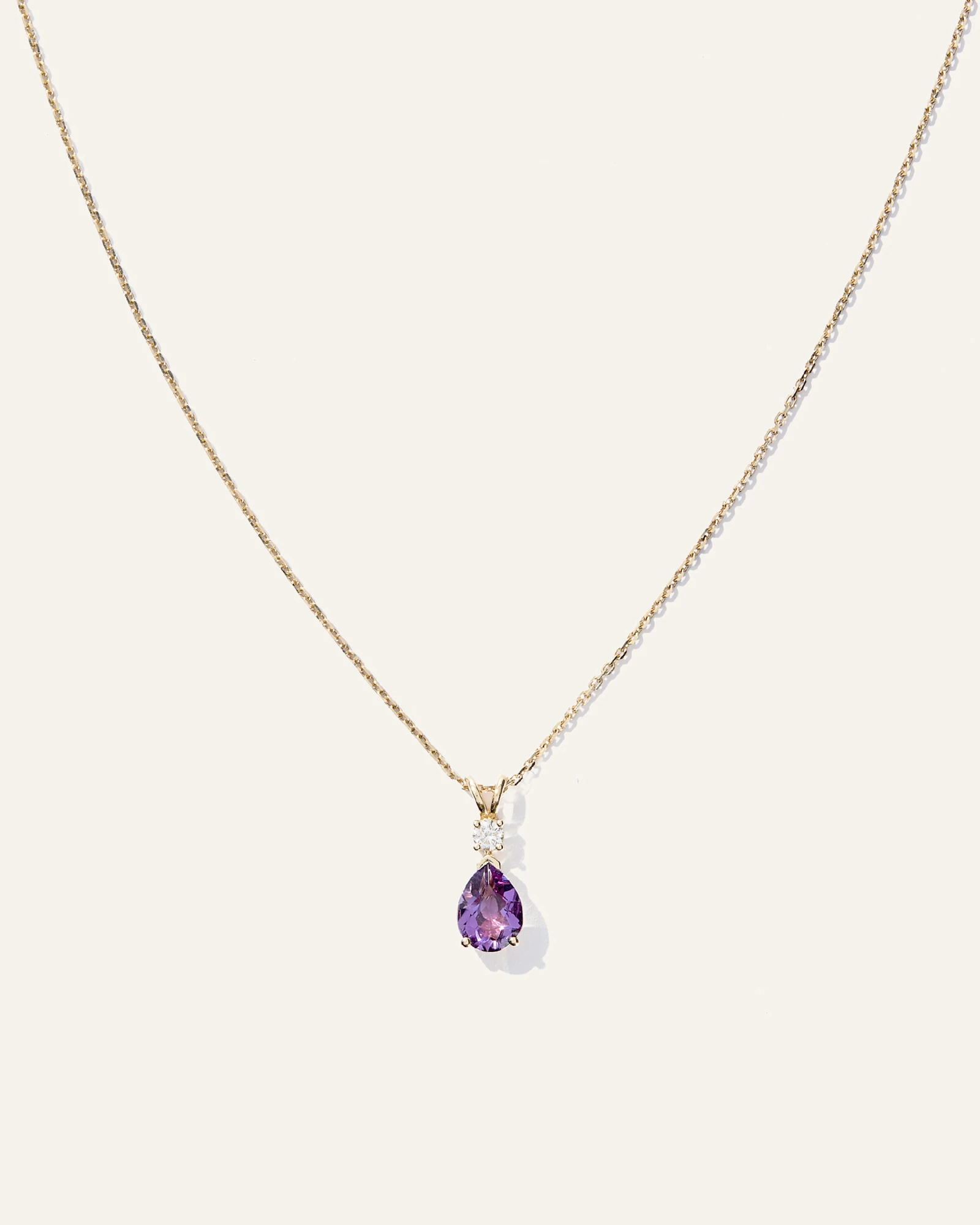14K Gold Diamond & Semi-Precious Gemstone Drop Necklace