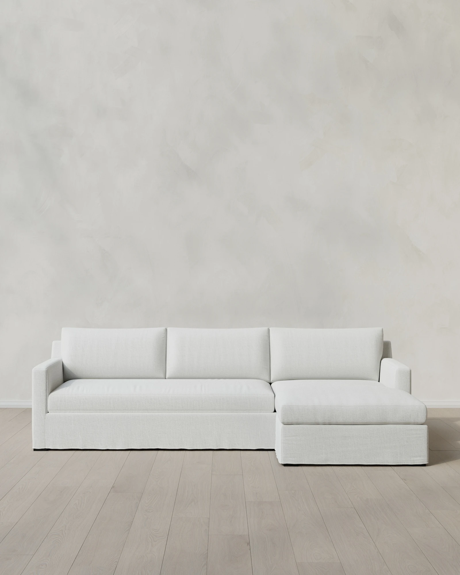 Ellery Slipcover Chaise Sectional in Performance Linen