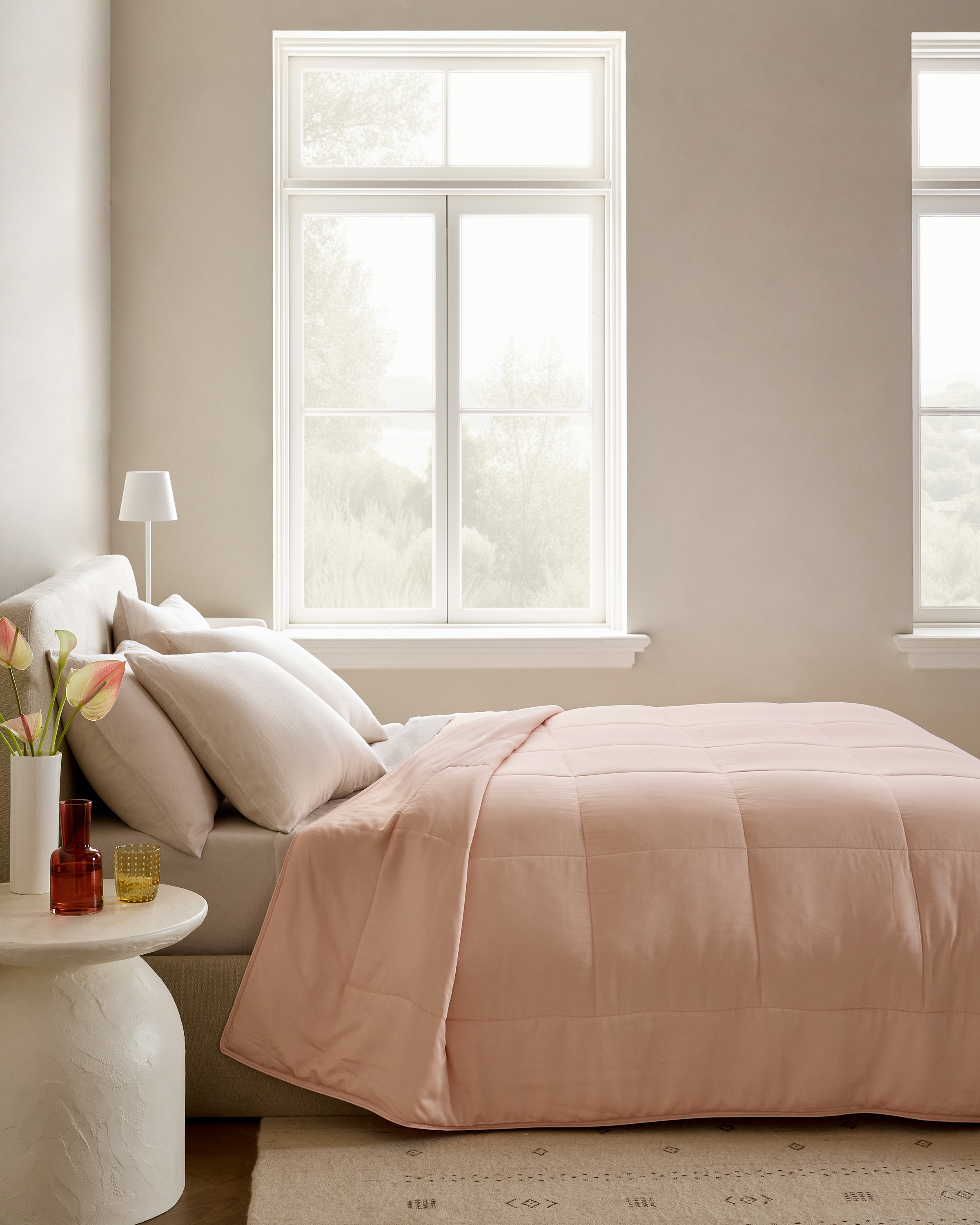 Soft Pink Couette en bambou