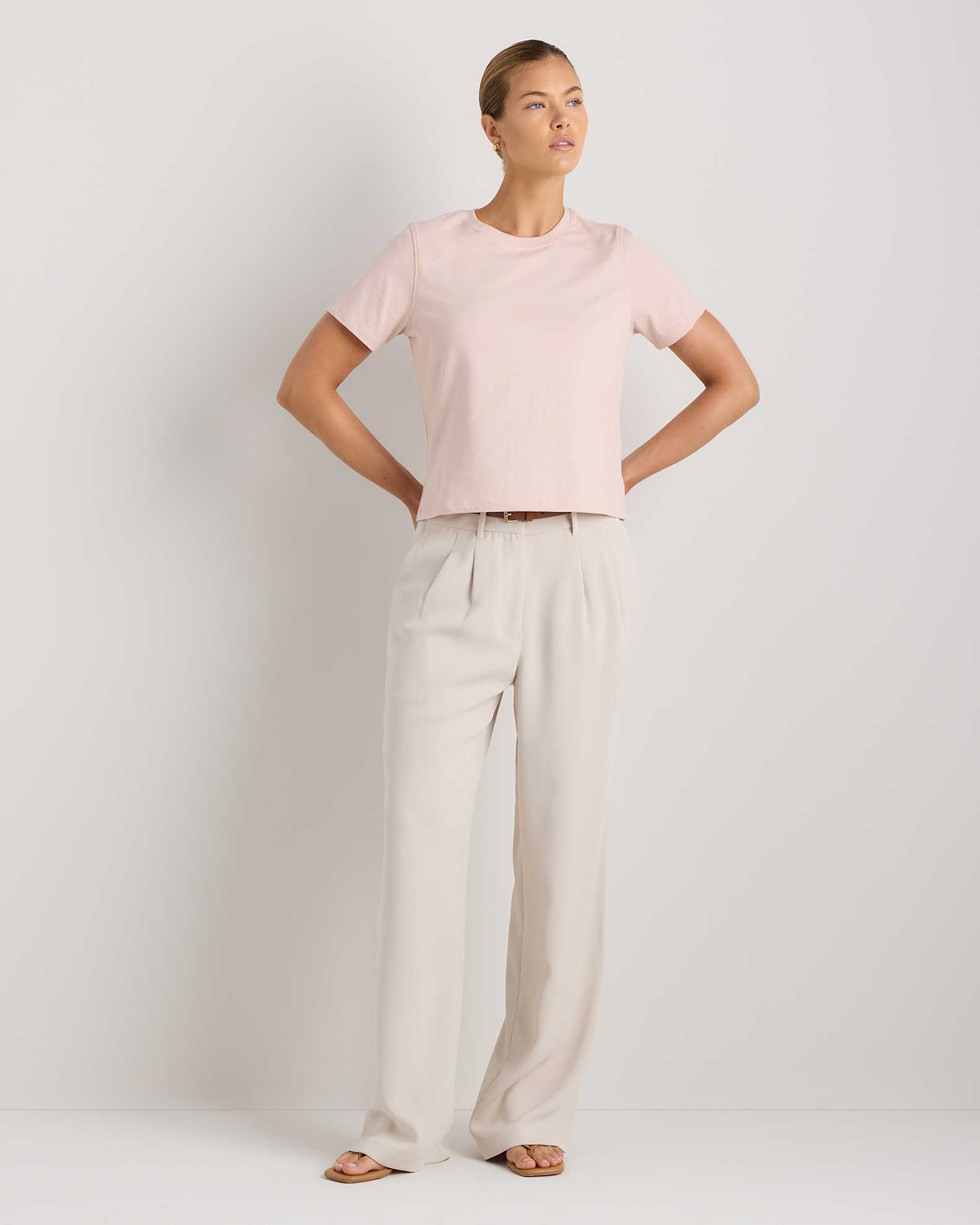 Organic Cotton Micro-Rib Elbow Sleeve Tee