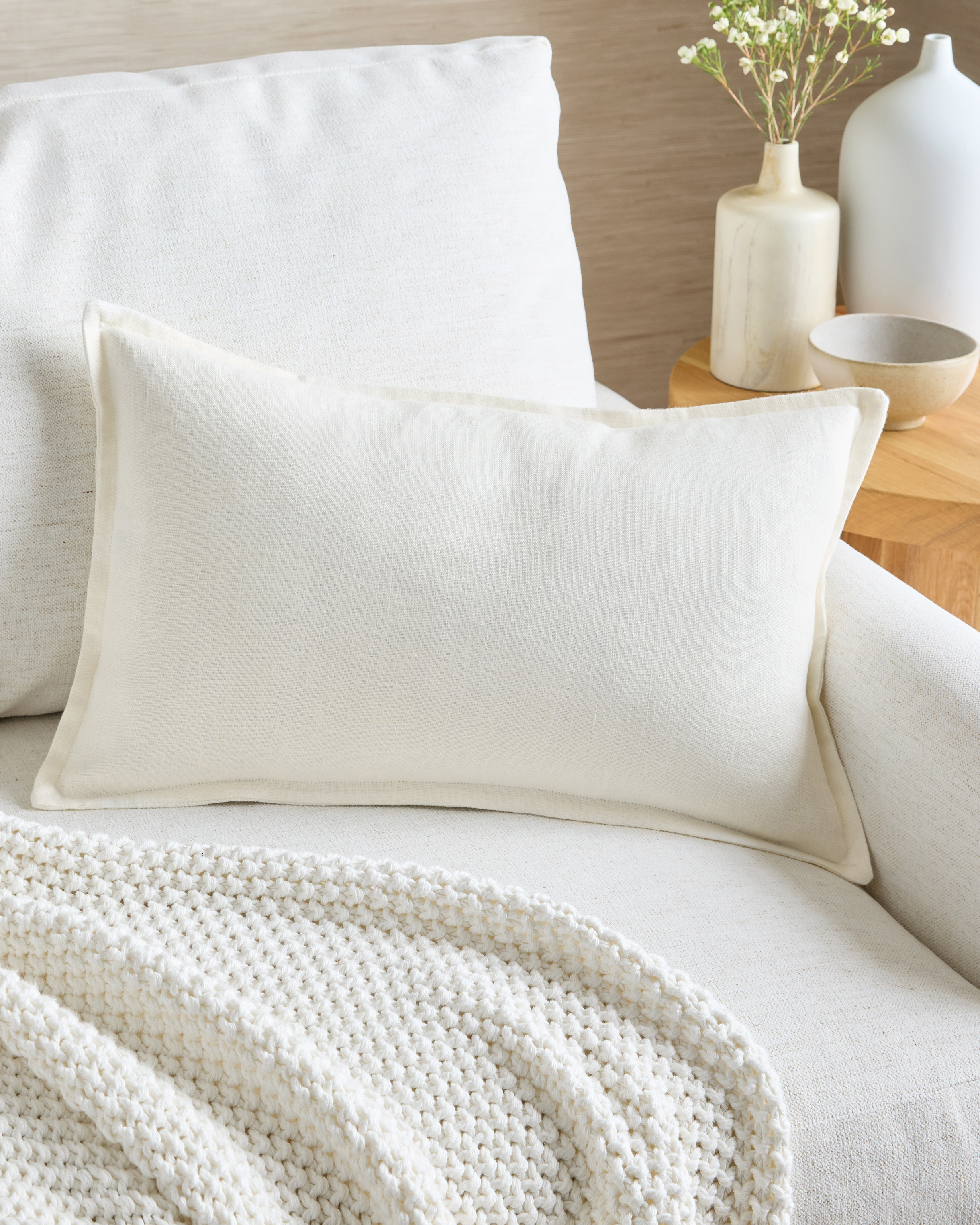 European Linen Flange Edge Pillow Cover - Thumbnail 2