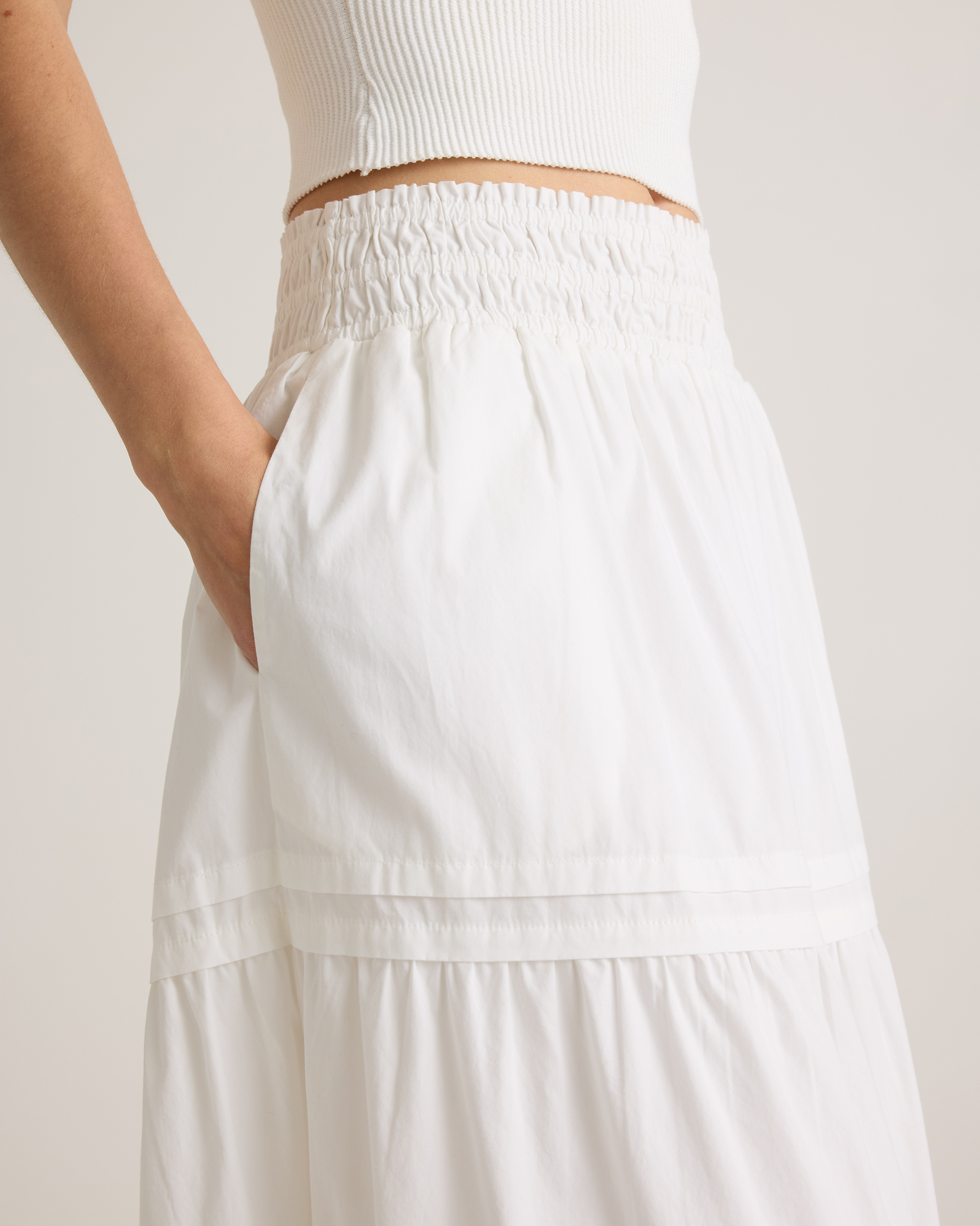 く*ん様 Laubeblanc Cotton Tiered skirt whit Cotton Tiered skirt – L'AUBE BLANC