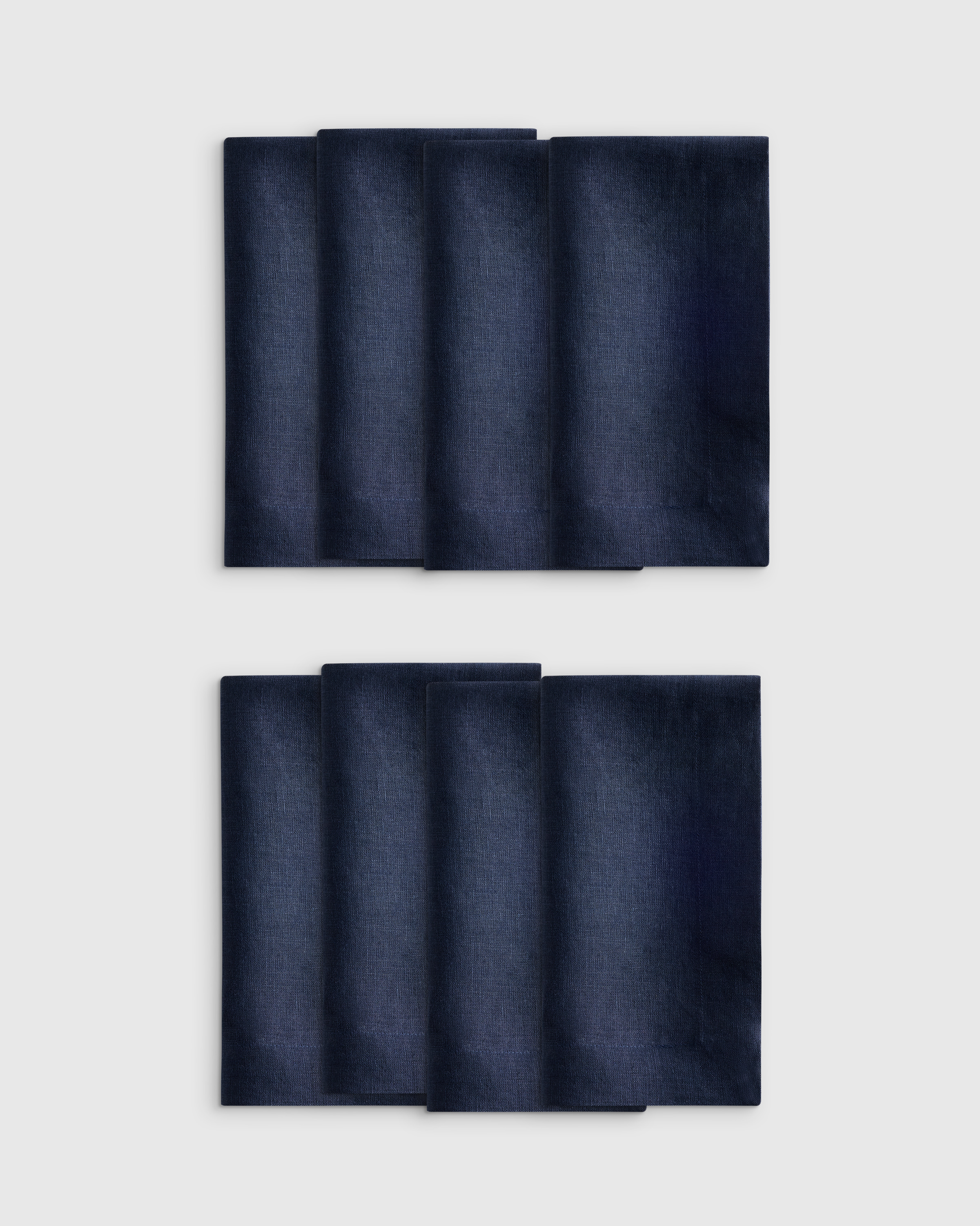 Navy European Linen Wide-Hem Napkins (Set of 8)