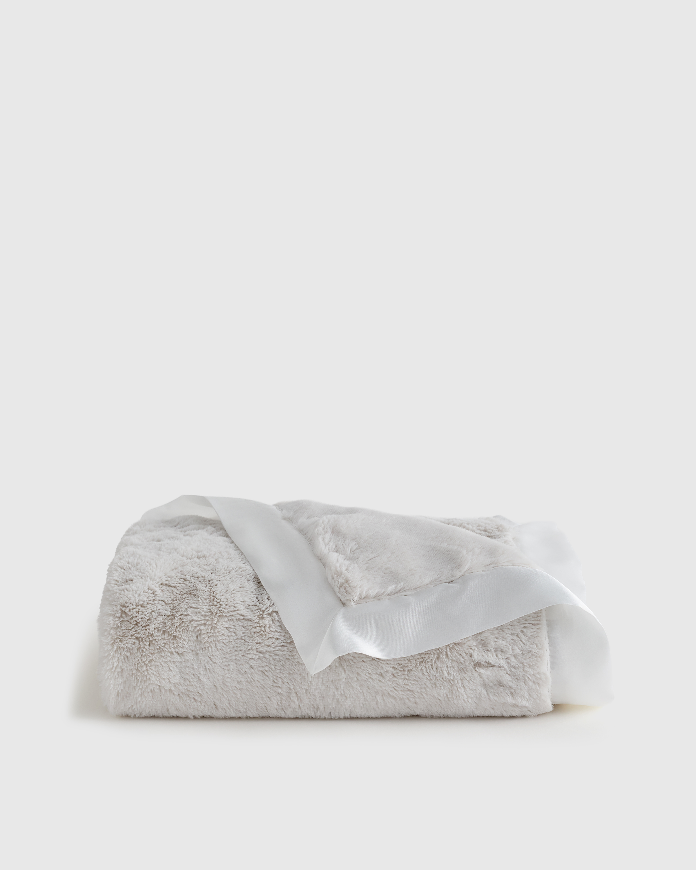 Light Grey Silky Plush Baby Blanket
