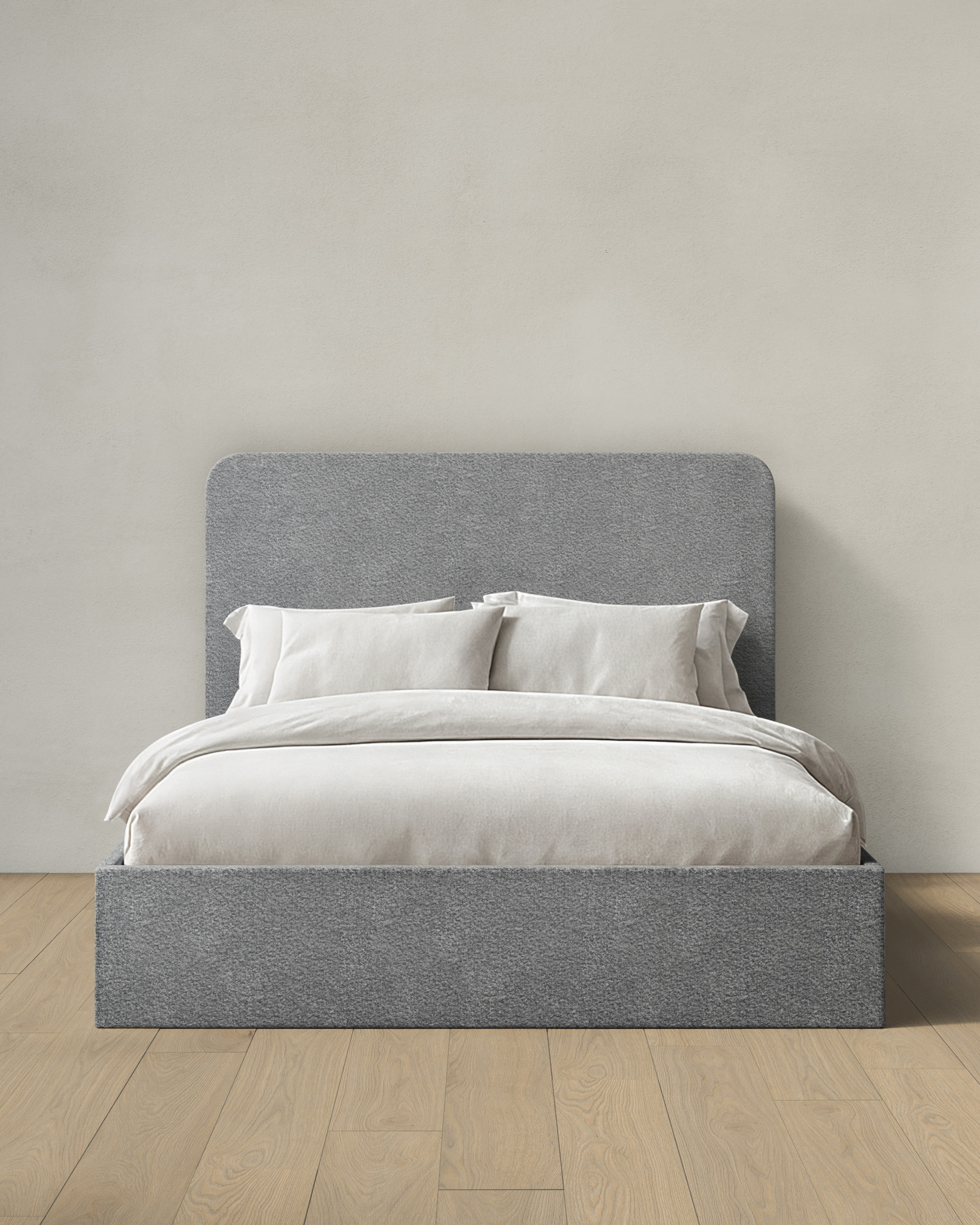 CurvedHighQueen Plush Boucle Grey