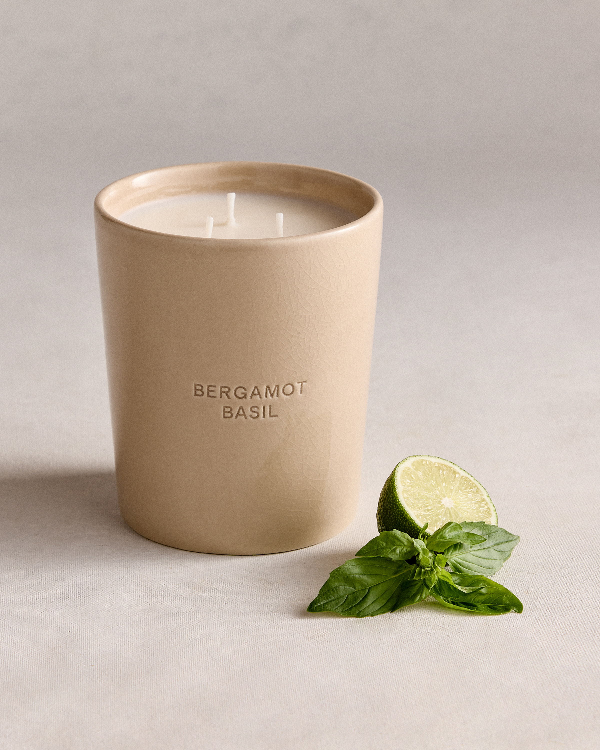 No Color Bergamot Basil 3-Wick Luxury Candle