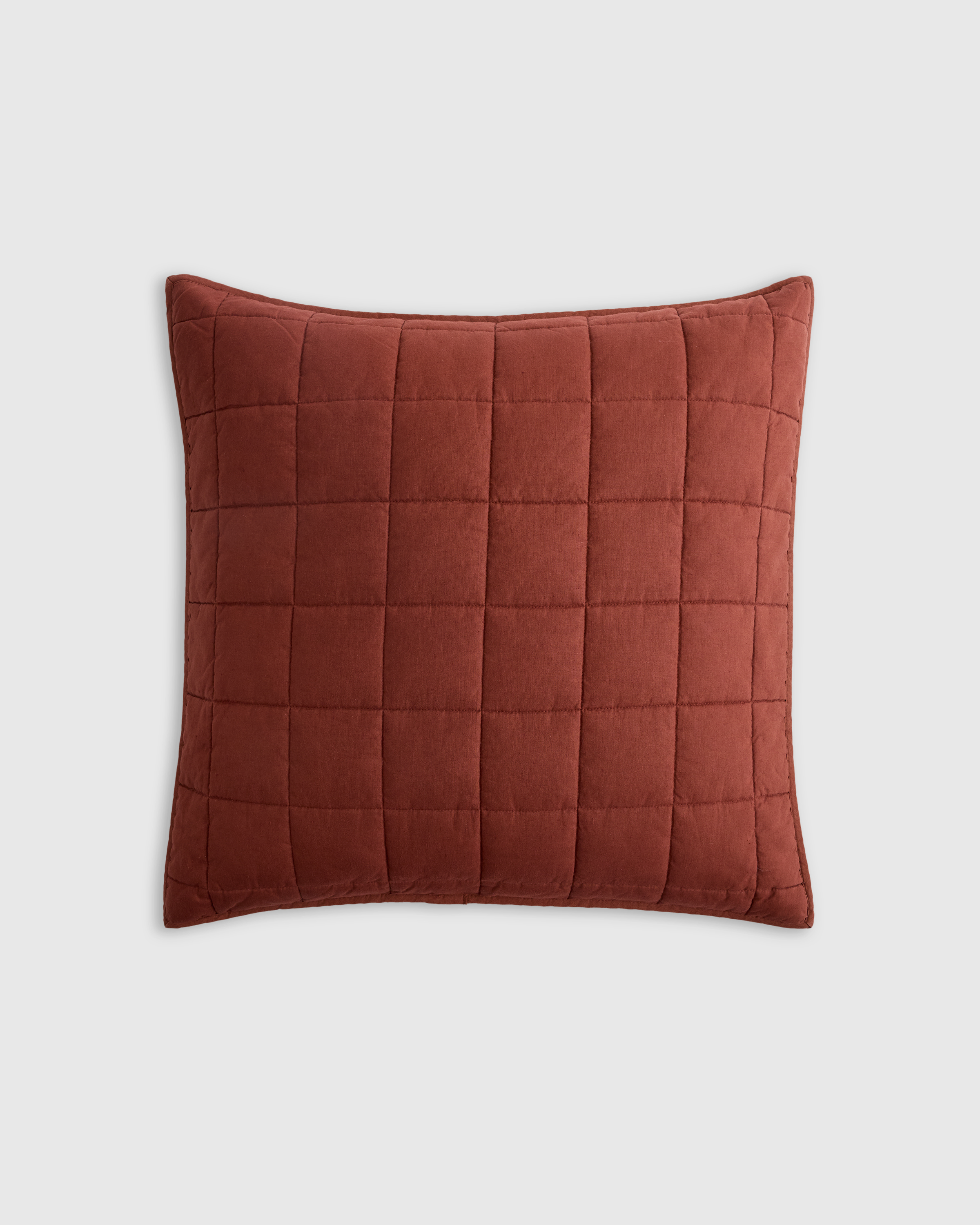 Bordeaux European Linen Box Quilted Euro Sham