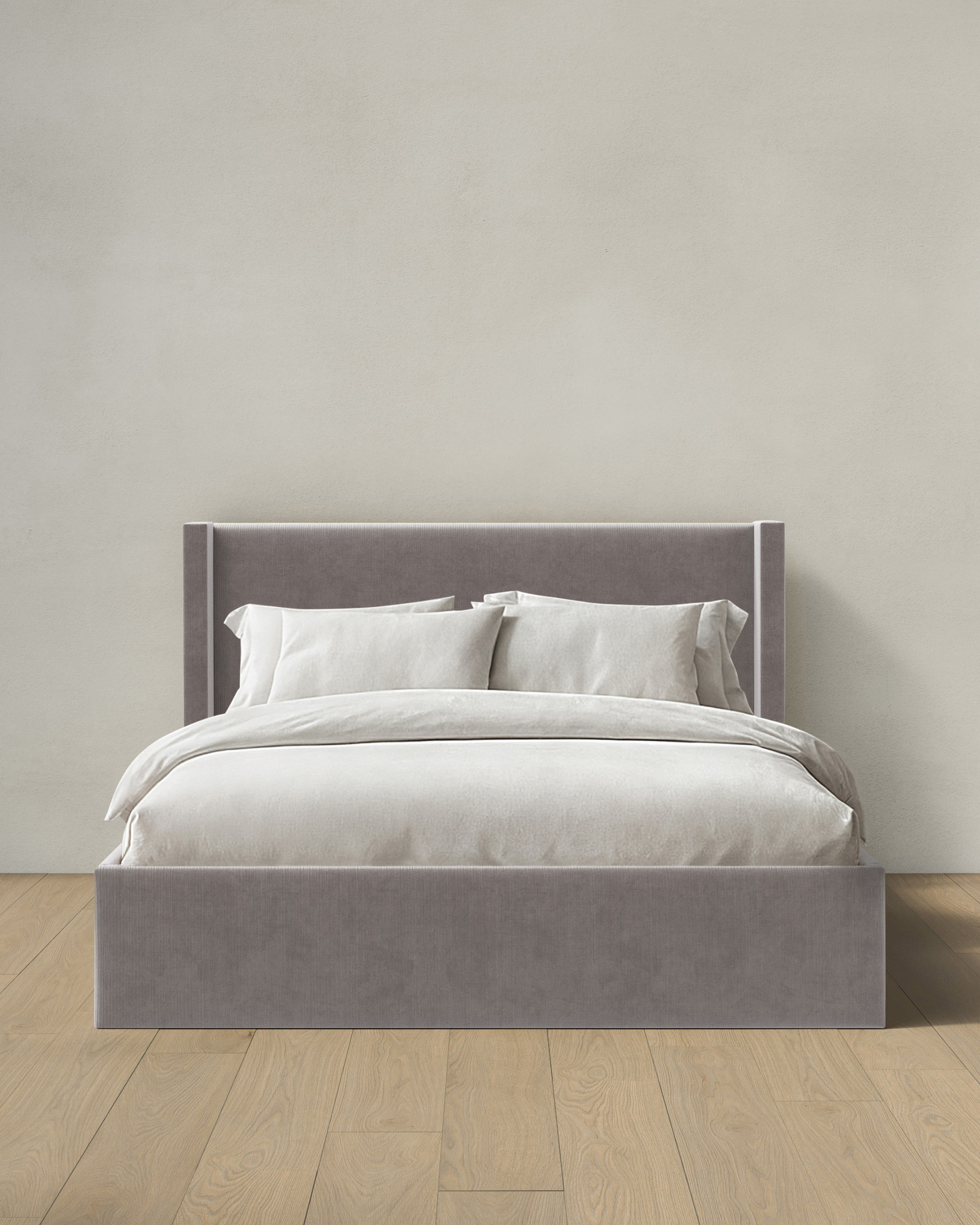 Steel Wingback Bed in Performance Velvet