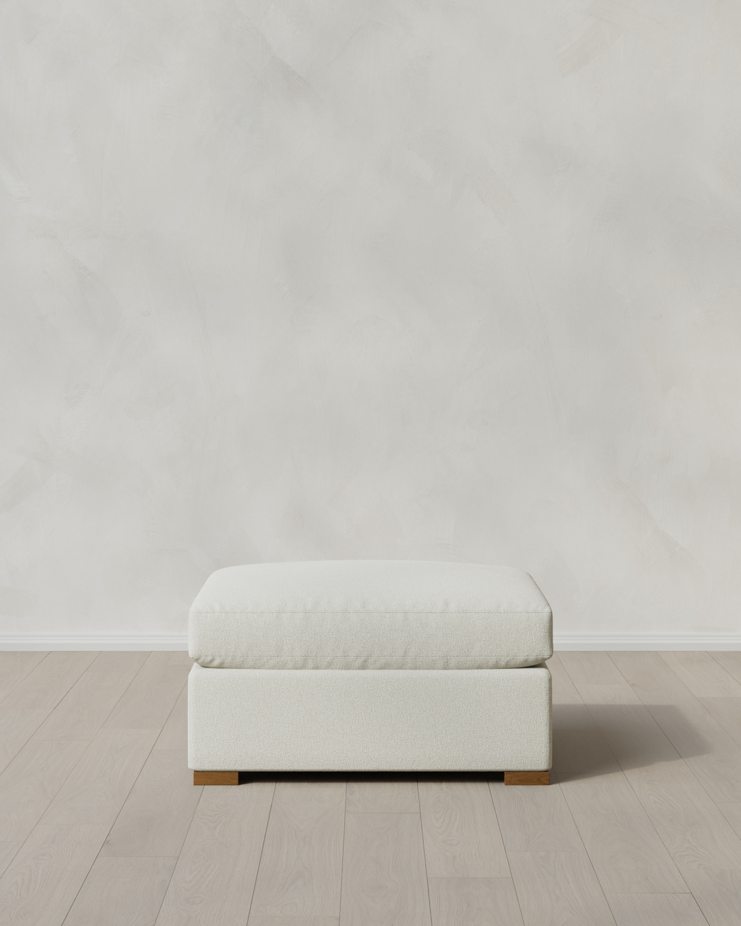 Ivory Hollis Slope Arm Ottoman in Performance Basketweave