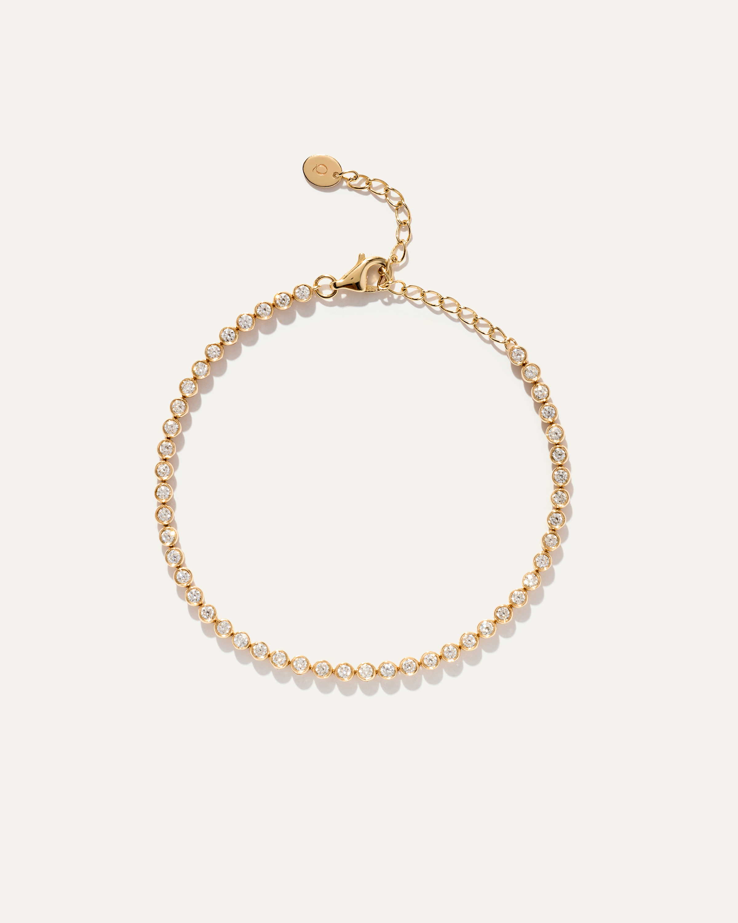Yellow Gold 14K Gold Diamond Petite Bezel Tennis Bracelet - 1ctw