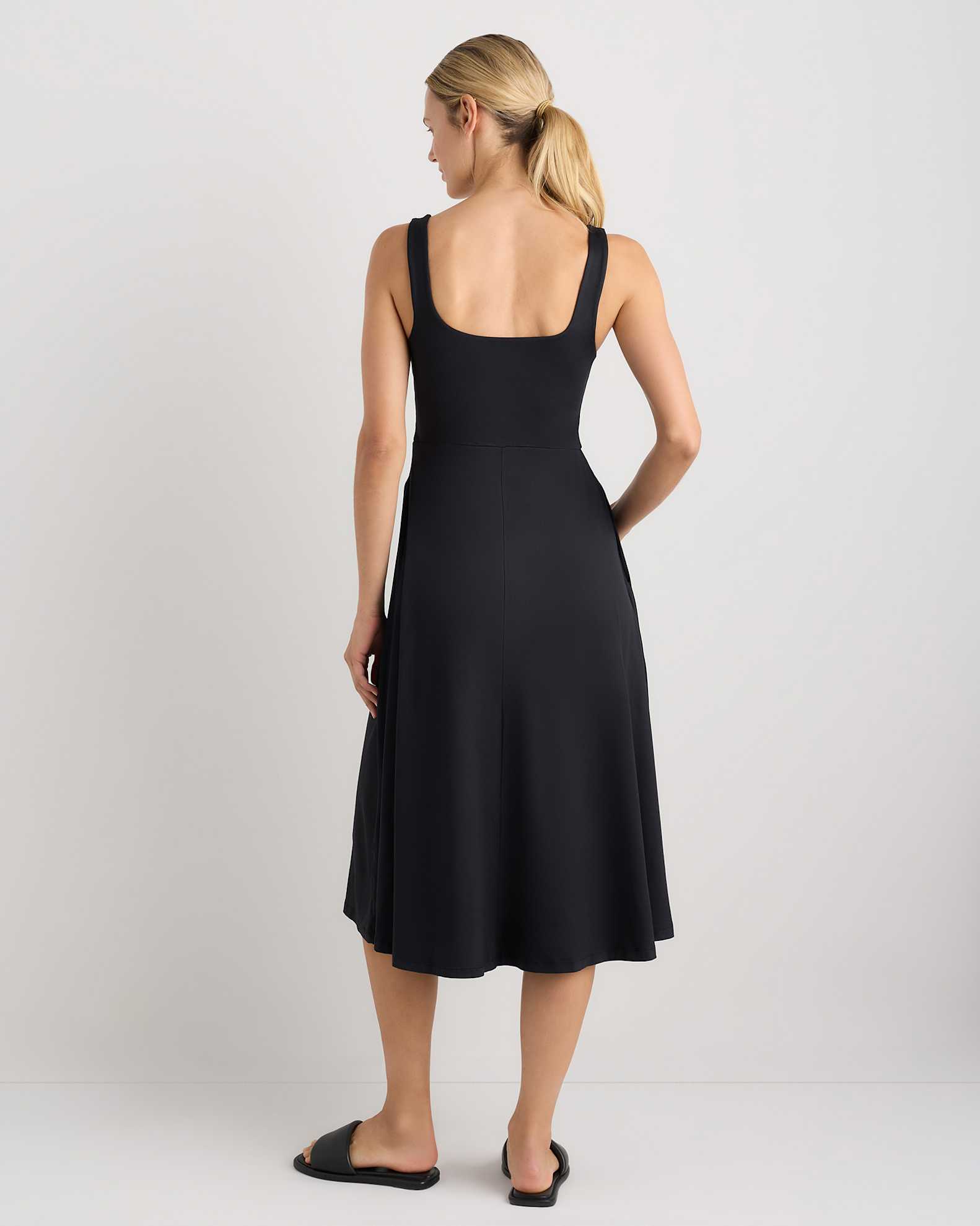 Flowknit Breeze Fit & Flare Dress in True Black Flowknit Breeze Fit & Flare Dress in True Black