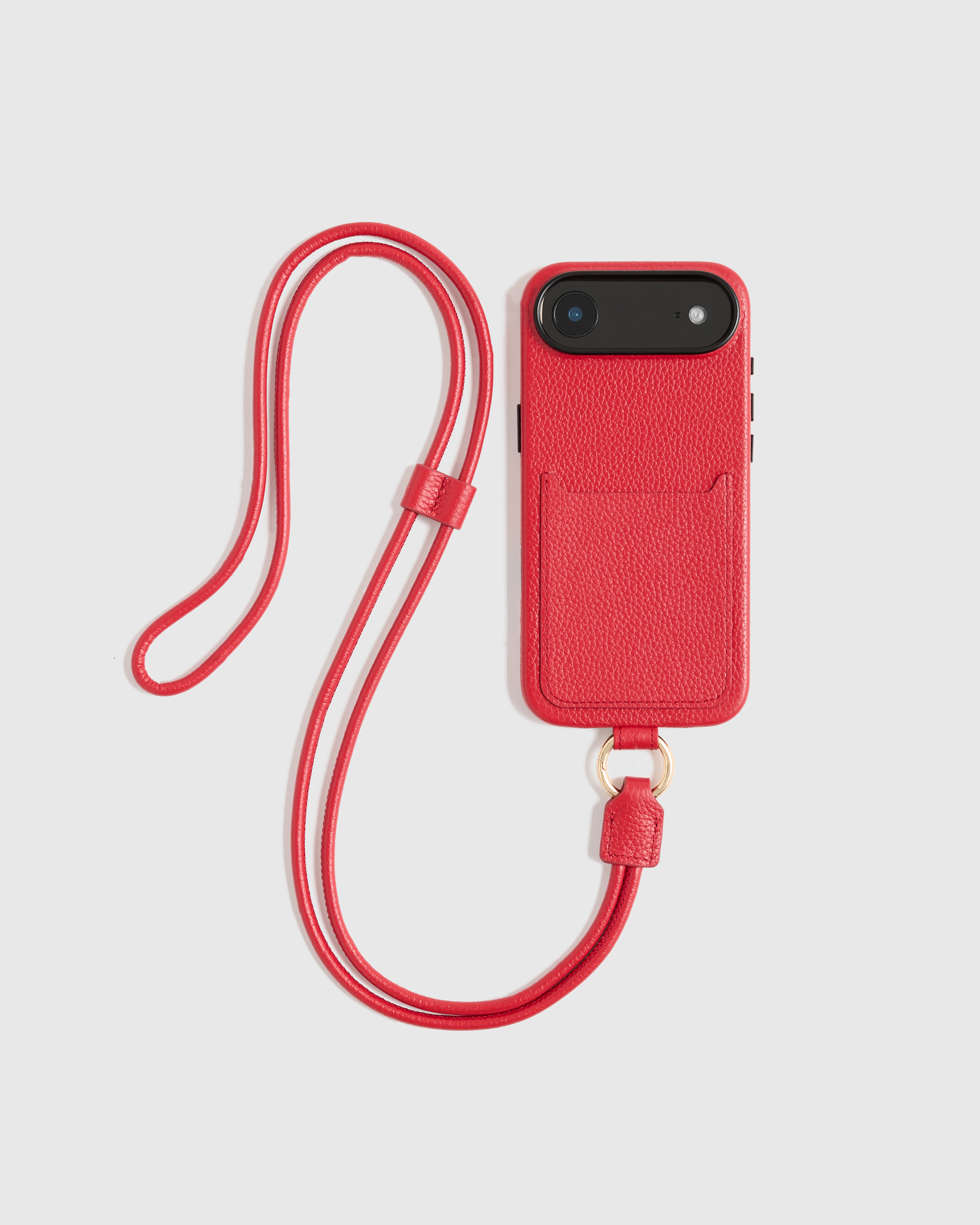 Quince | Italian Leather Phone Crossbody Case in Red, Size 17 air