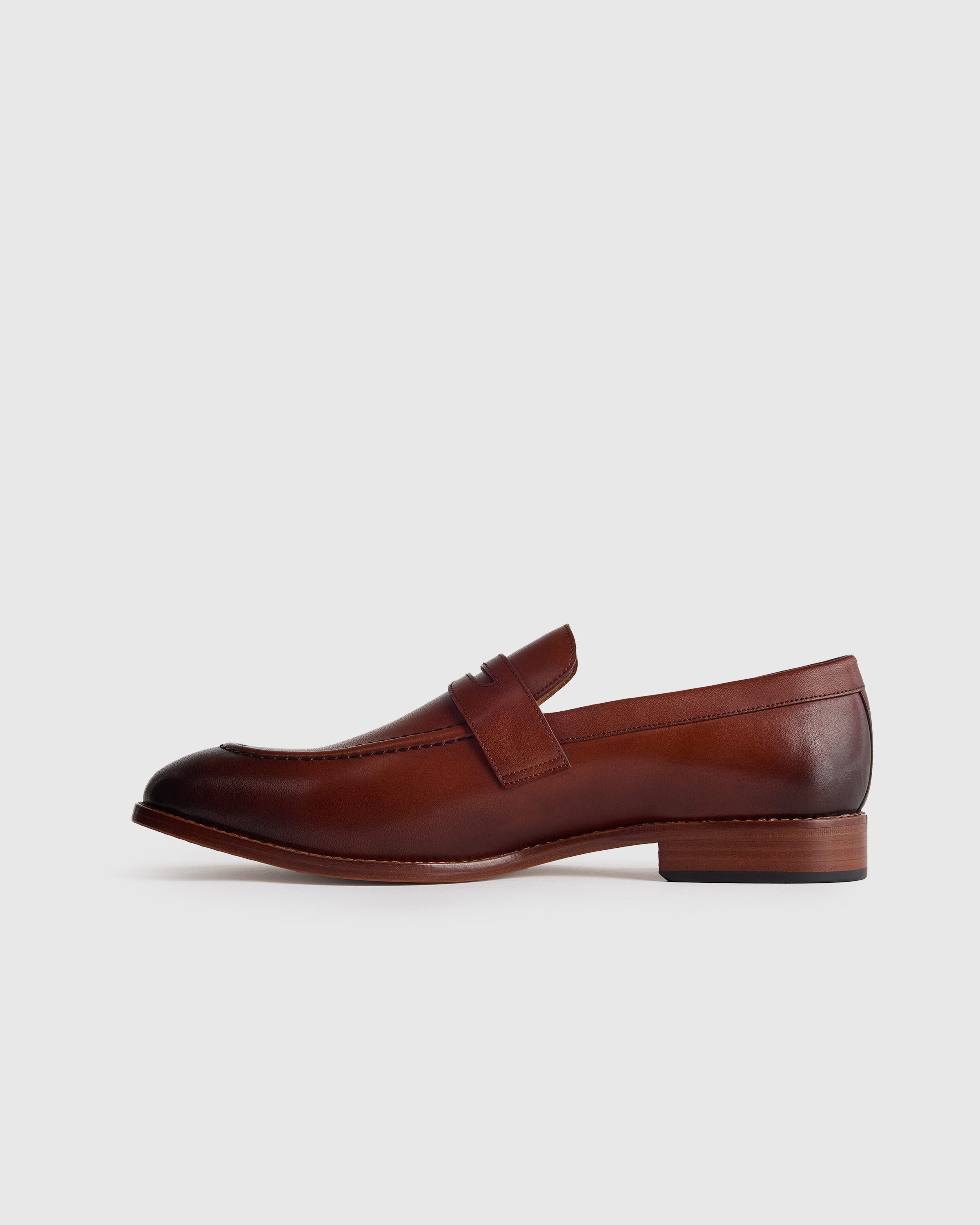Quince Calfskin Leather Penny Loafer - Brunette Calfskin Leather Penny Loafer in Brandy main image 4