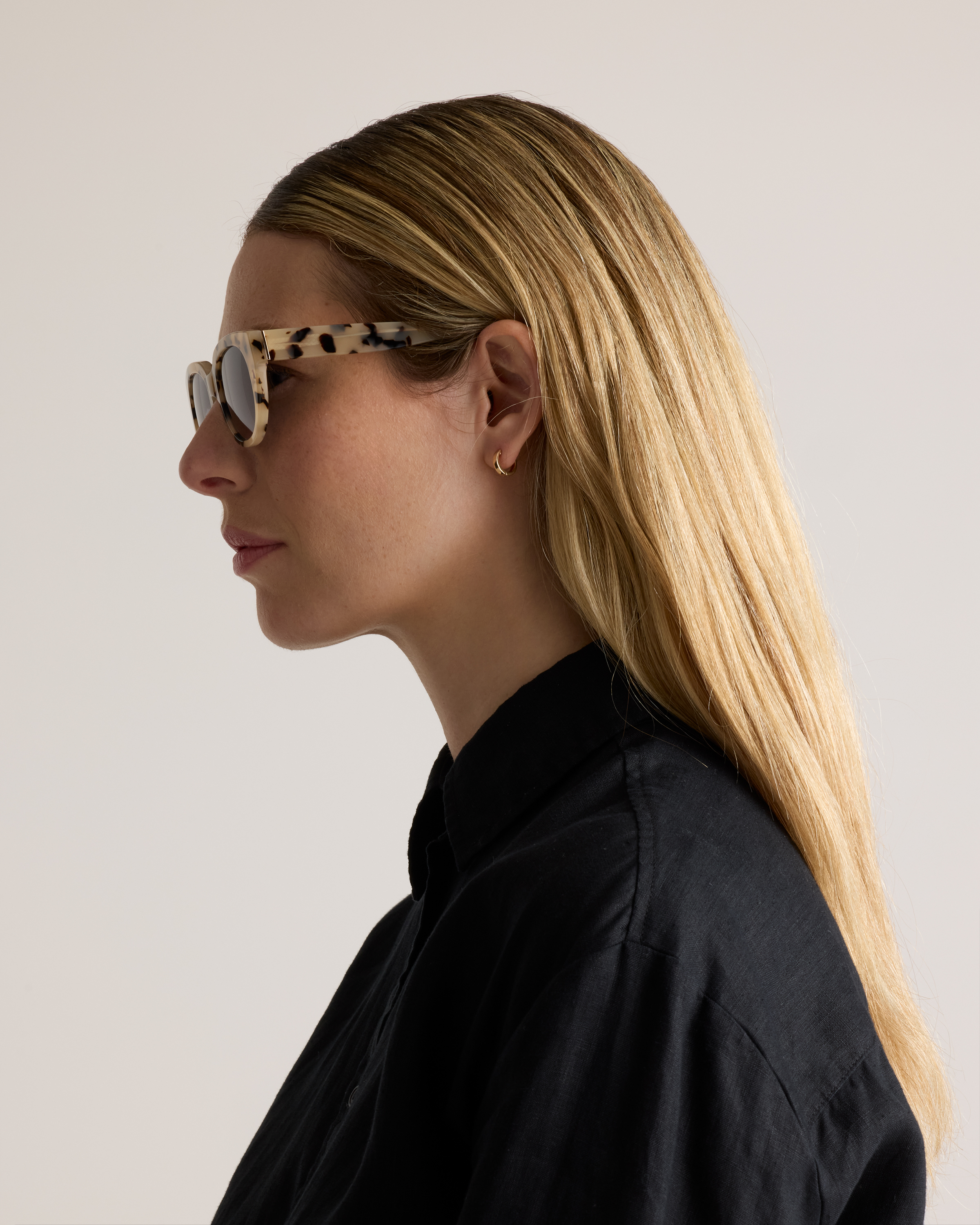 Capri Polarized Acetate Sunglasses in White Tortoise with  display picture 1