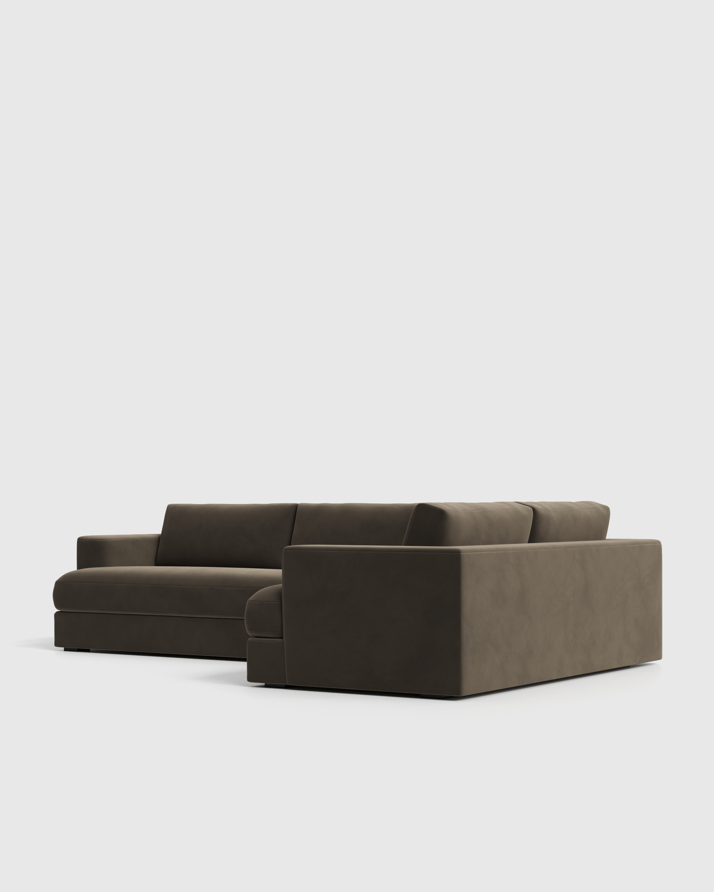 Sierra Performance Velvet Curved Arm L Sectional - Thumbnail 4