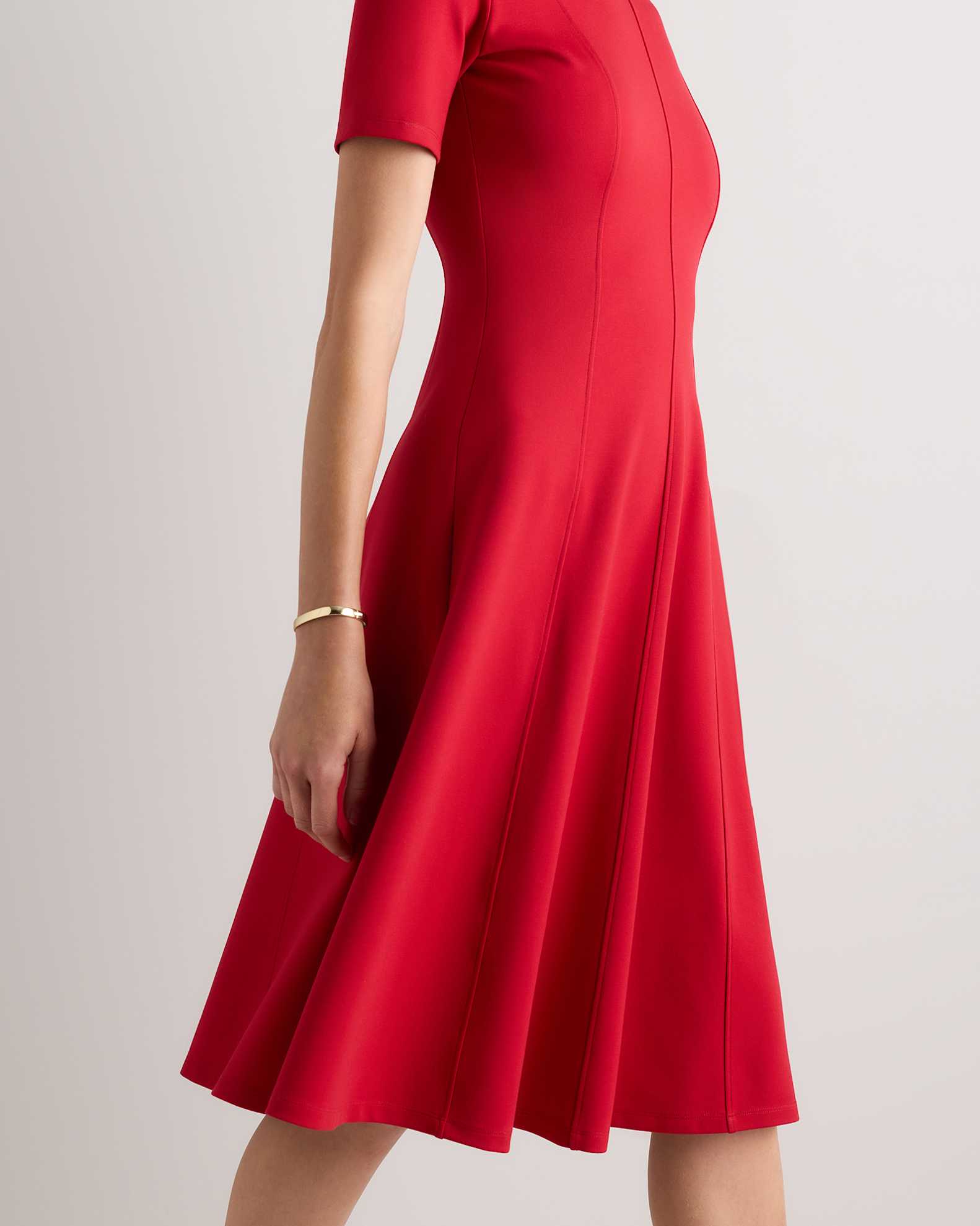Ultra-Stretch Ponte Short Sleeve Midi Dress Ultra-Stretch Ponte Short Sleeve Midi Dress