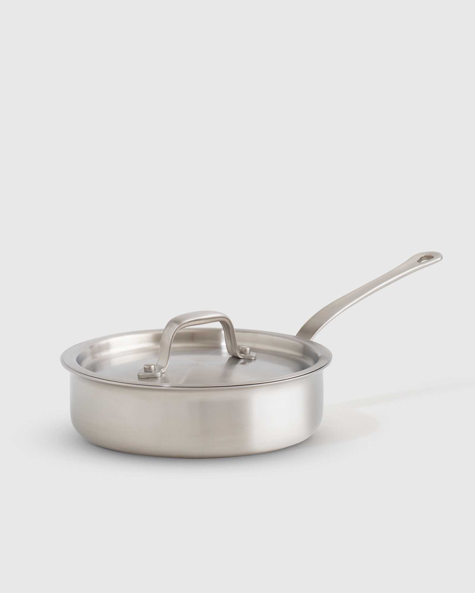 Tri-Ply Stainless Steel Saute Pan with Lid, 5 Quart Deep Sauté Pan with Tri-Ply Stainless Steel Saute Pan with Lid, 5 Quart Deep Sauté Pan with