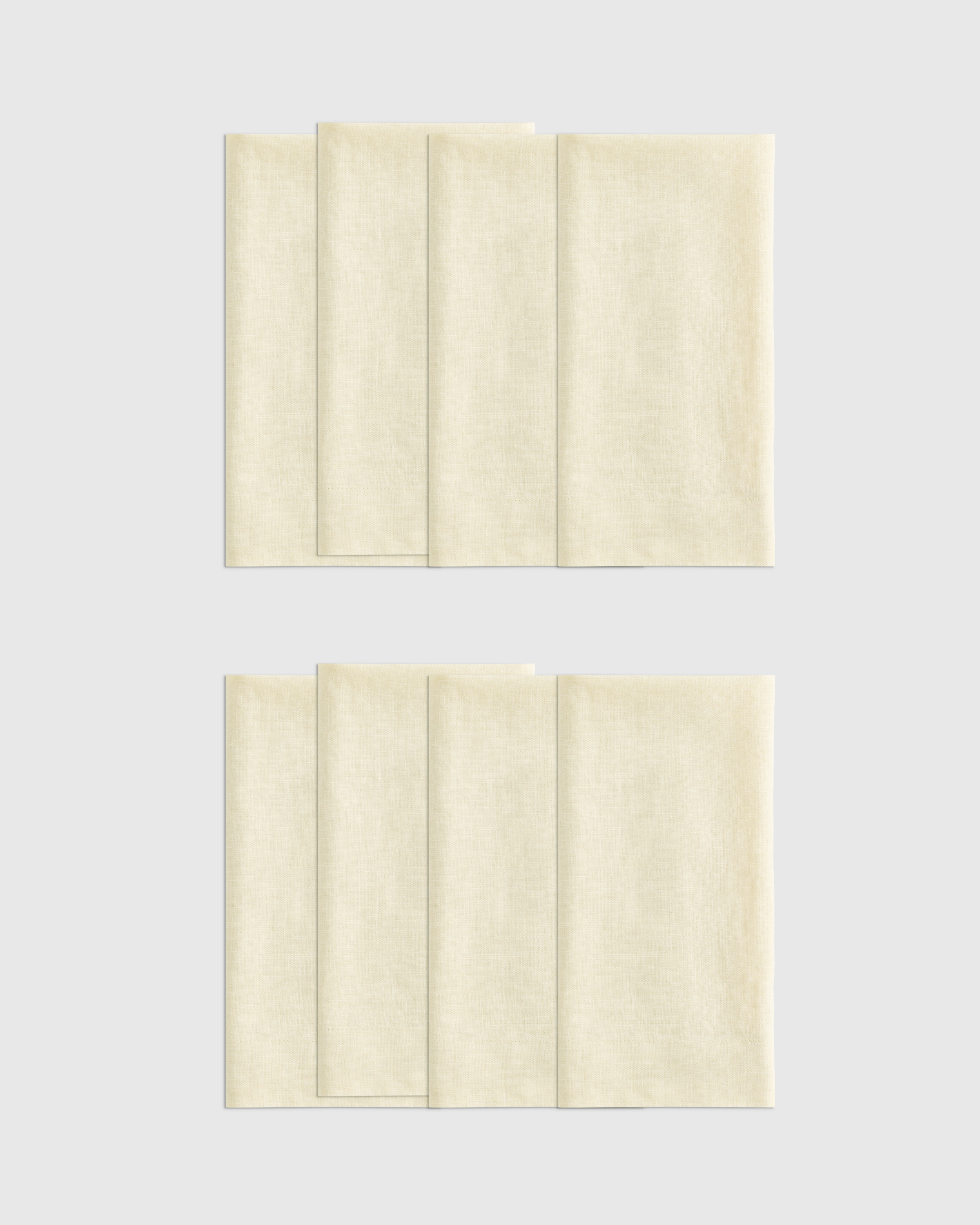 Butter Yellow European Linen Wide-Hem Napkins (Set of 8)
