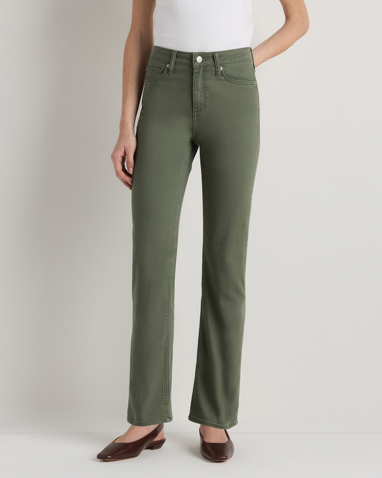 Loden Green Bella Stretch Straight Jeans