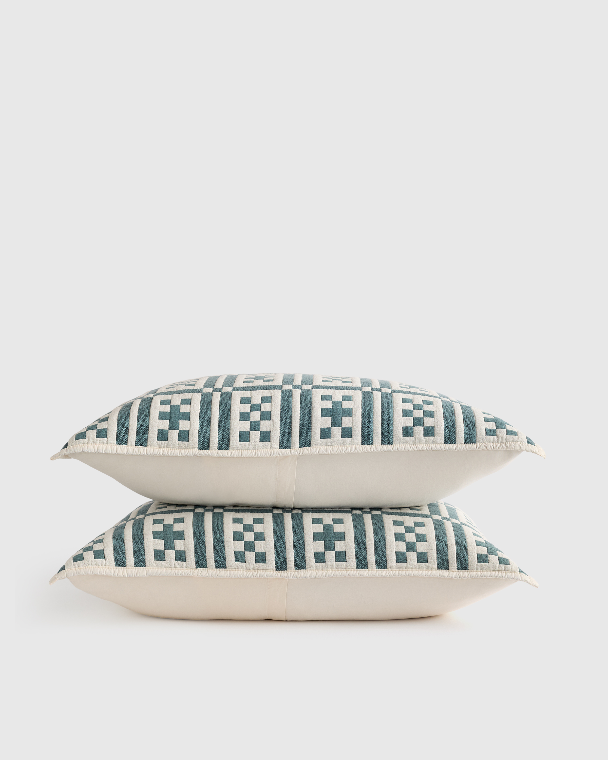 Ocean Organic Cotton Jacquard Geo Sham Set