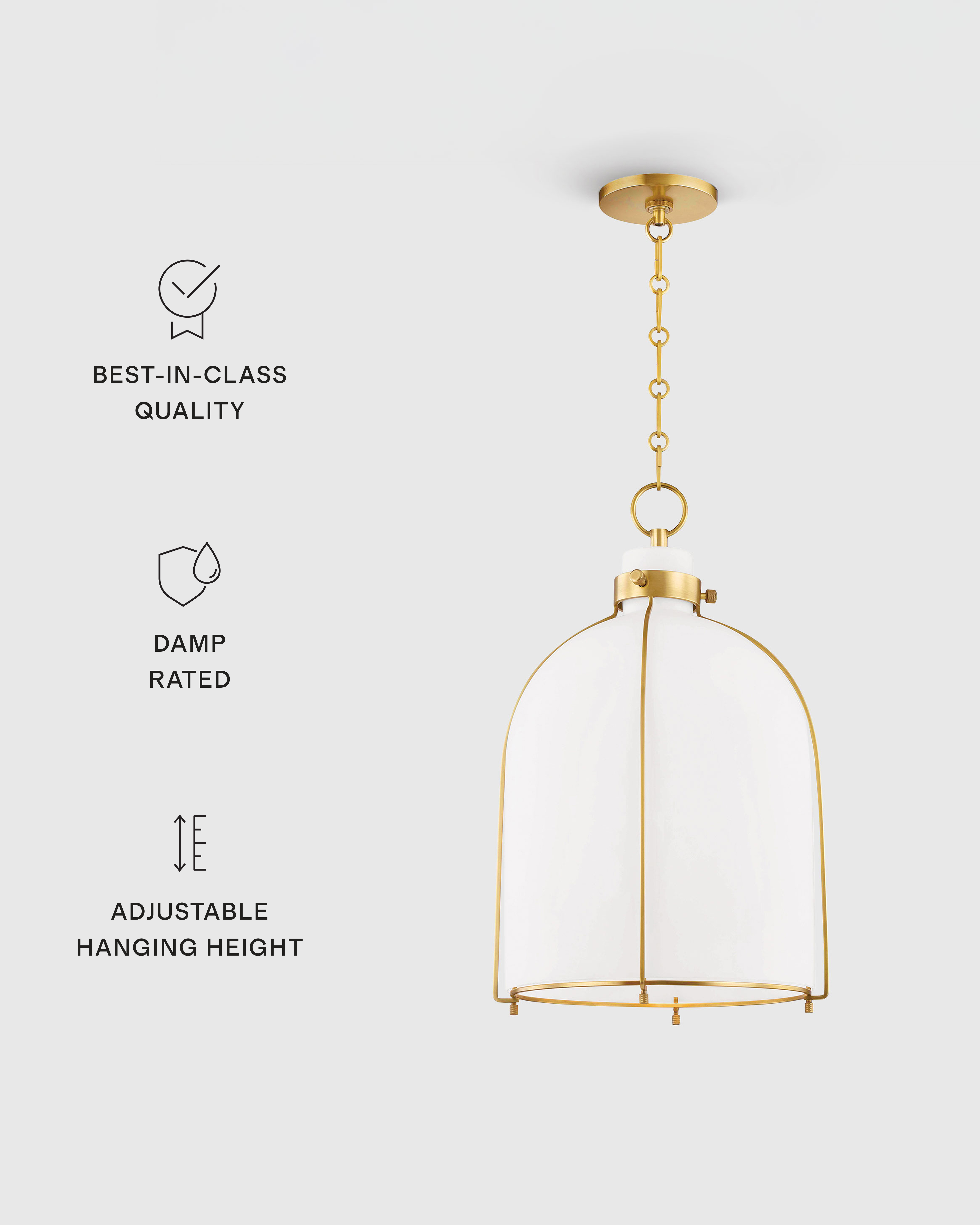 Iron and Opal Glass Bell Pendant Light - Thumbnail 2