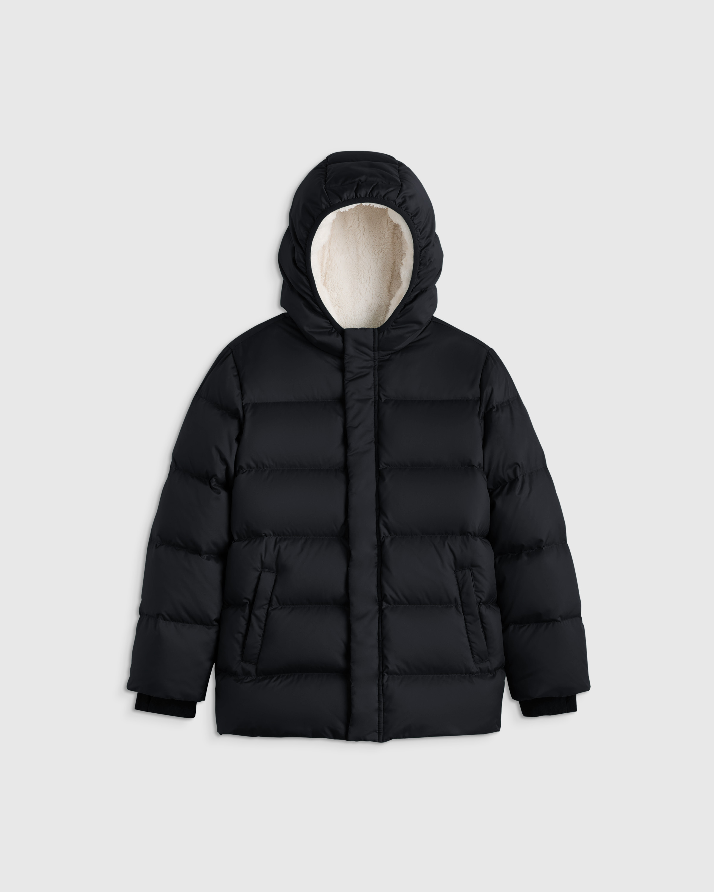 Black Heavyweight Down Puffer Coat