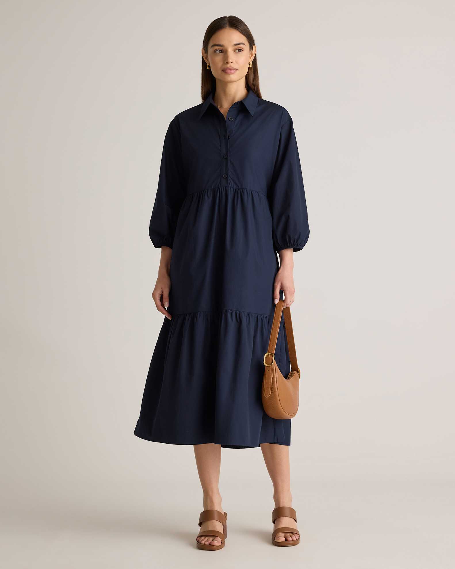 Quince Women's Poplin Midi Tunic Dress in Navy, Size XS - 100% Organic Cotton, Lightweight, Breathable, Versatile for All Seasons Quince Women's Poplin Midi Tunic Dress in Navy, Size XS - 100% Organic Cotton, Lightweight, Breathable, Versatile for All Seasons