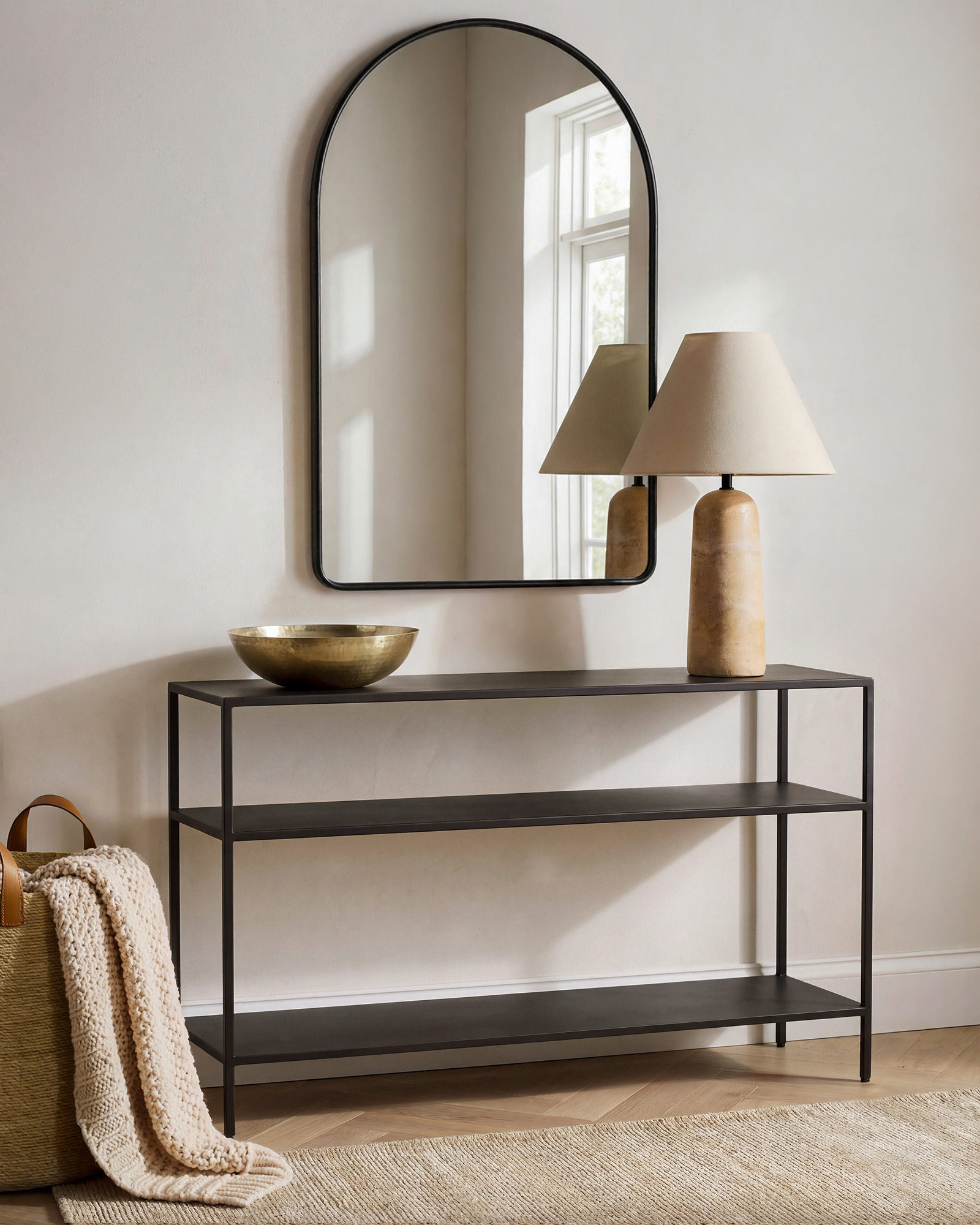 Powder-Coated Steel Console Table