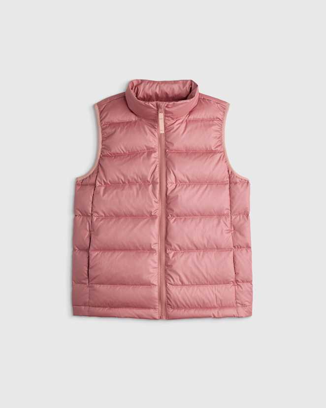 U--466 KID Lightweight Down Puffer Vest - Kid Gender Neutral Dusty Rose 15607 CROPPED