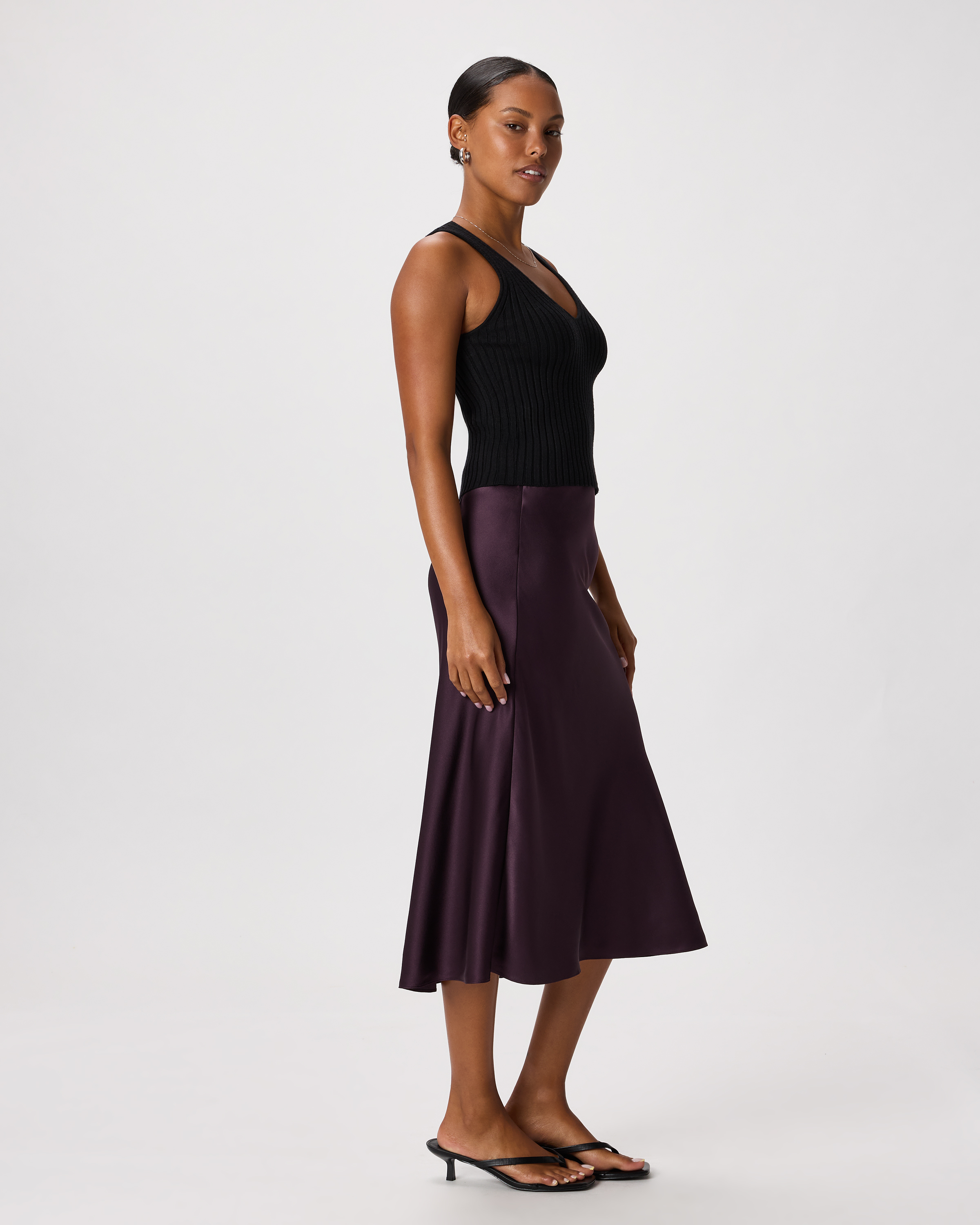 100% Washable Silk Skirt in Deep Orchid Purple