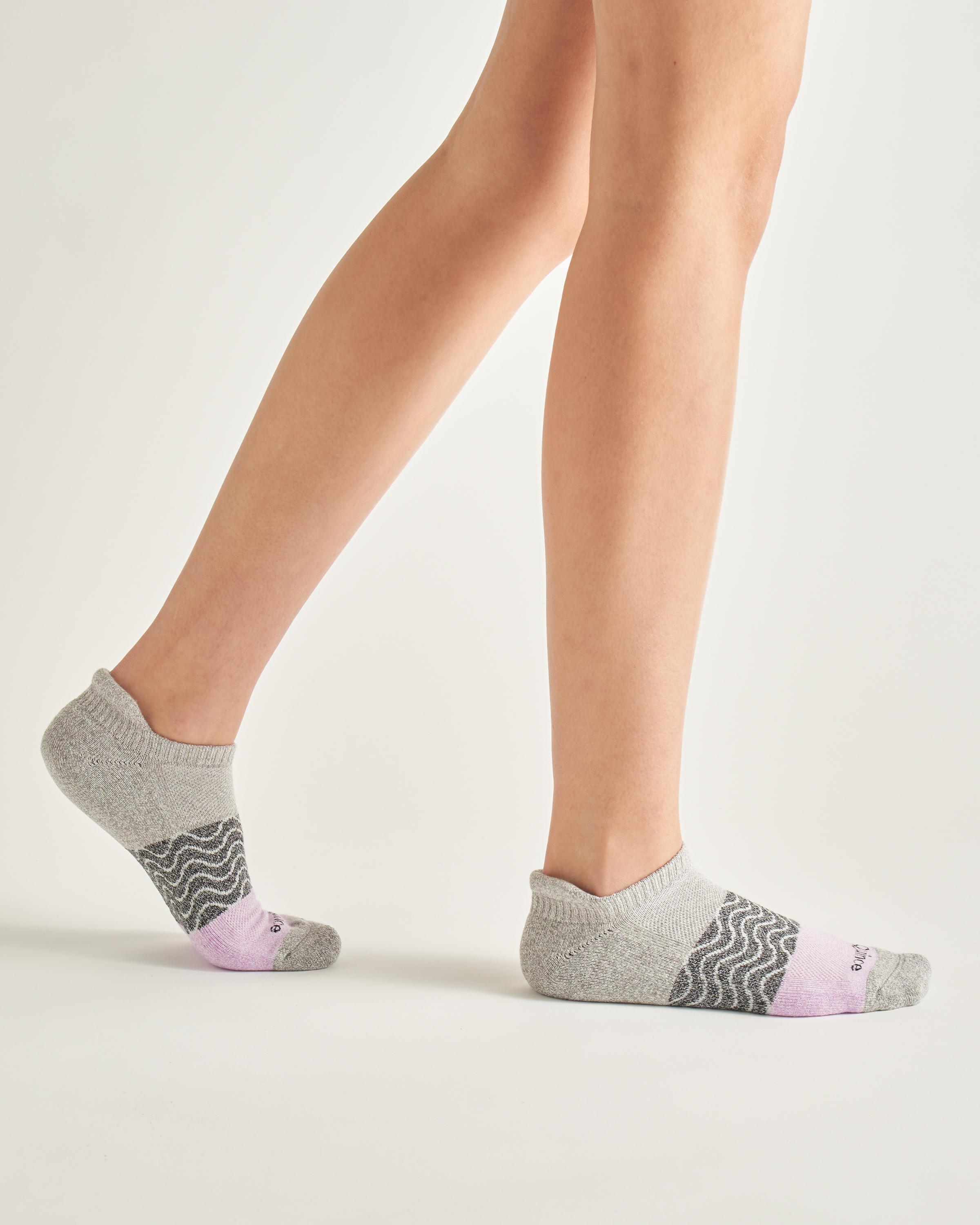 Organic Tri-Block Marl Ankle Socks (4-pack) Pink 2