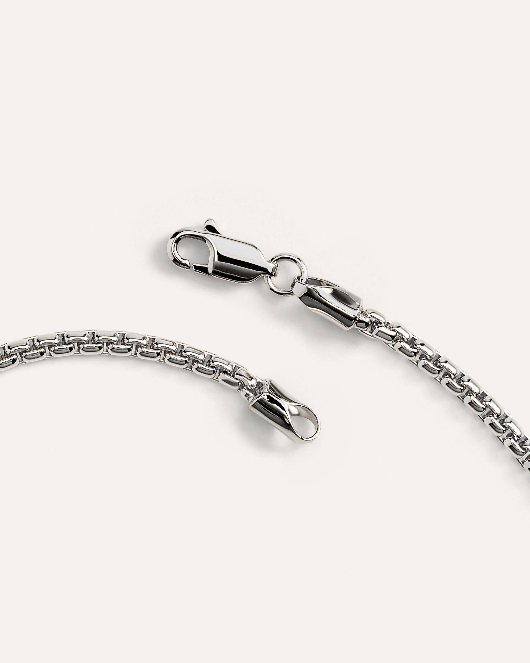 Box Chain Necklace in Sterling Silver