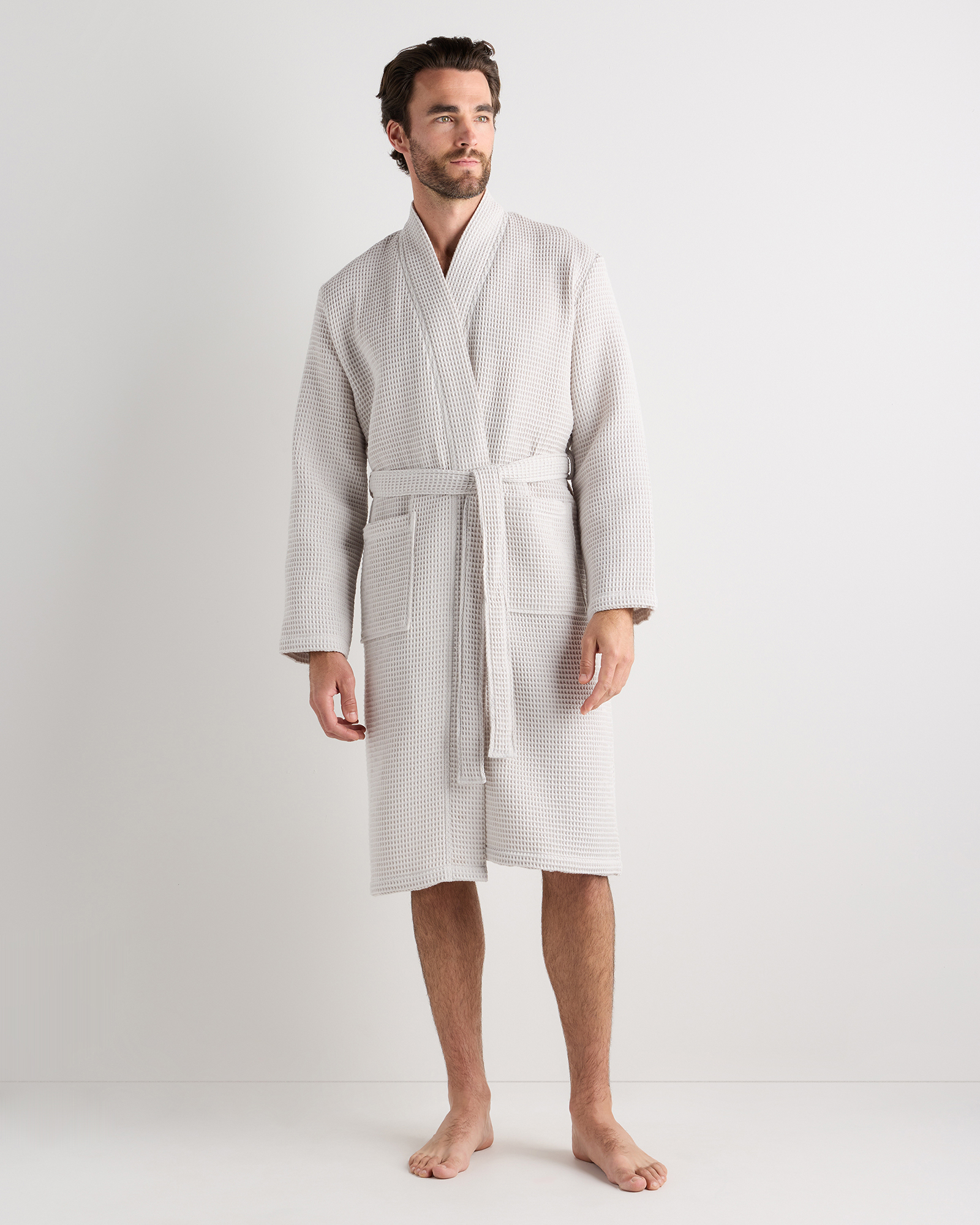 Silver Organic Turkish Waffle Robe