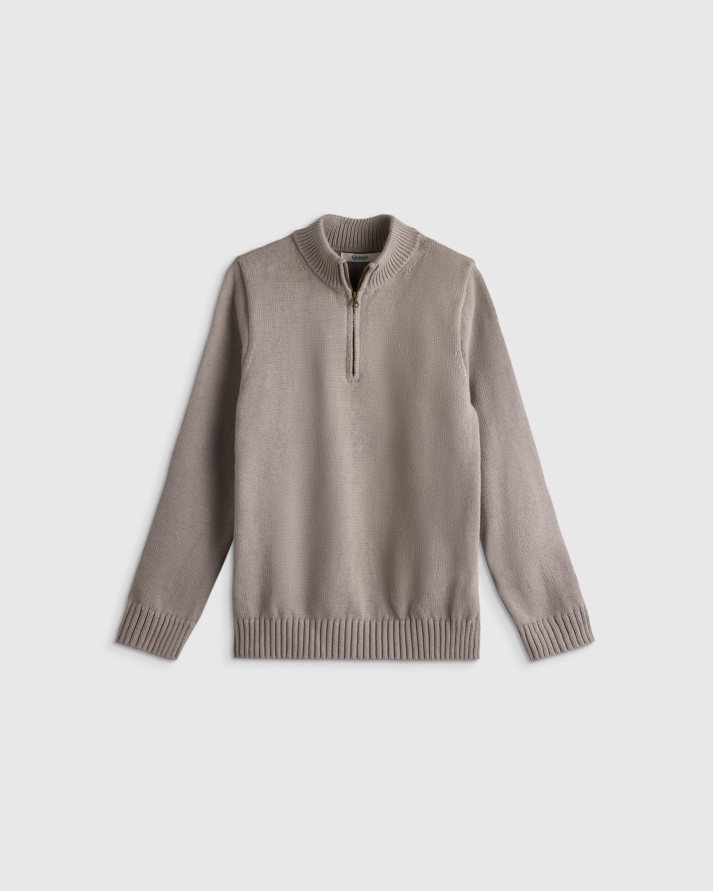 Grey Boys 100% Organic Cotton Quarter-Zip Sweater