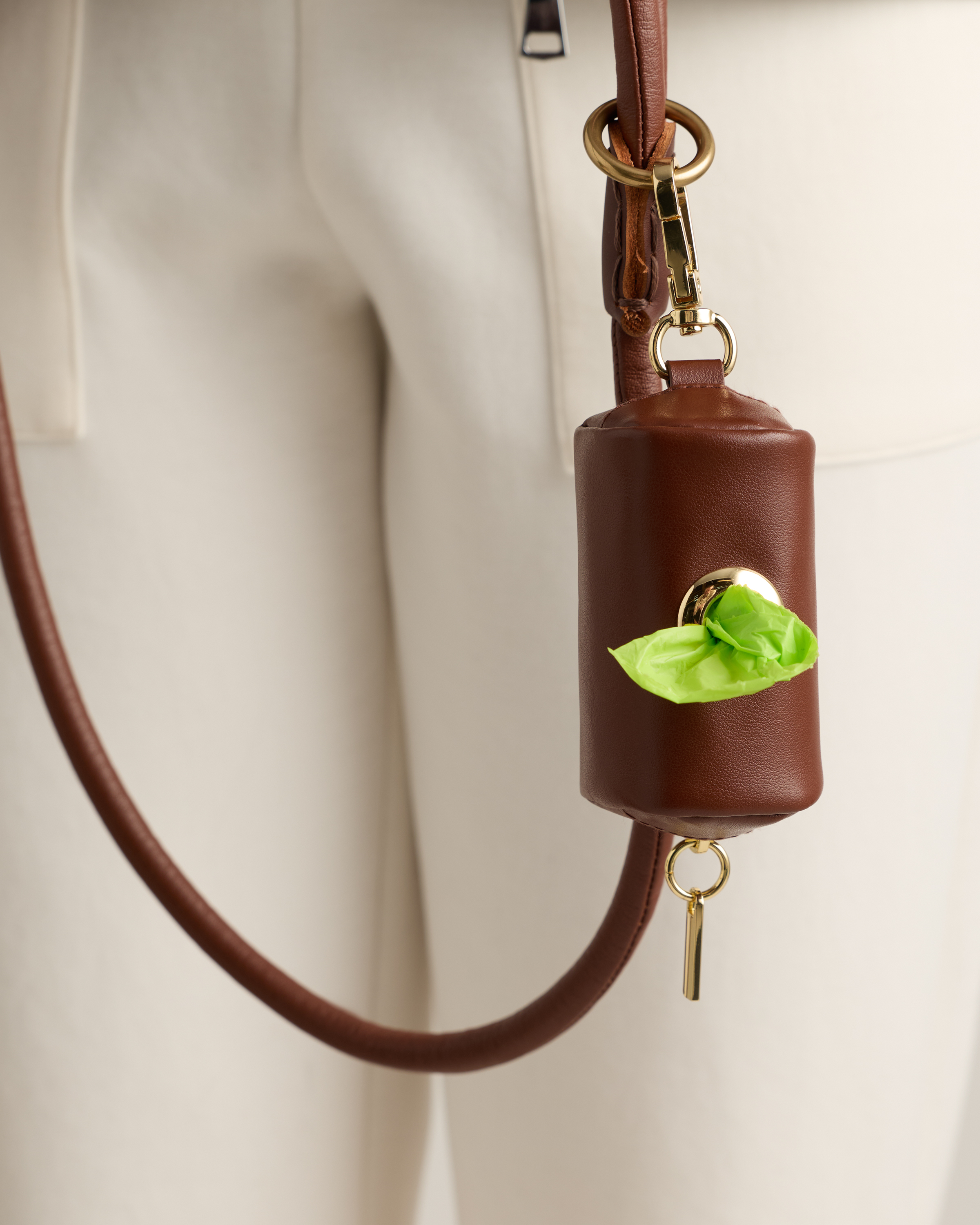 Leather Dog Waste Bag Holder - thumbnail 2