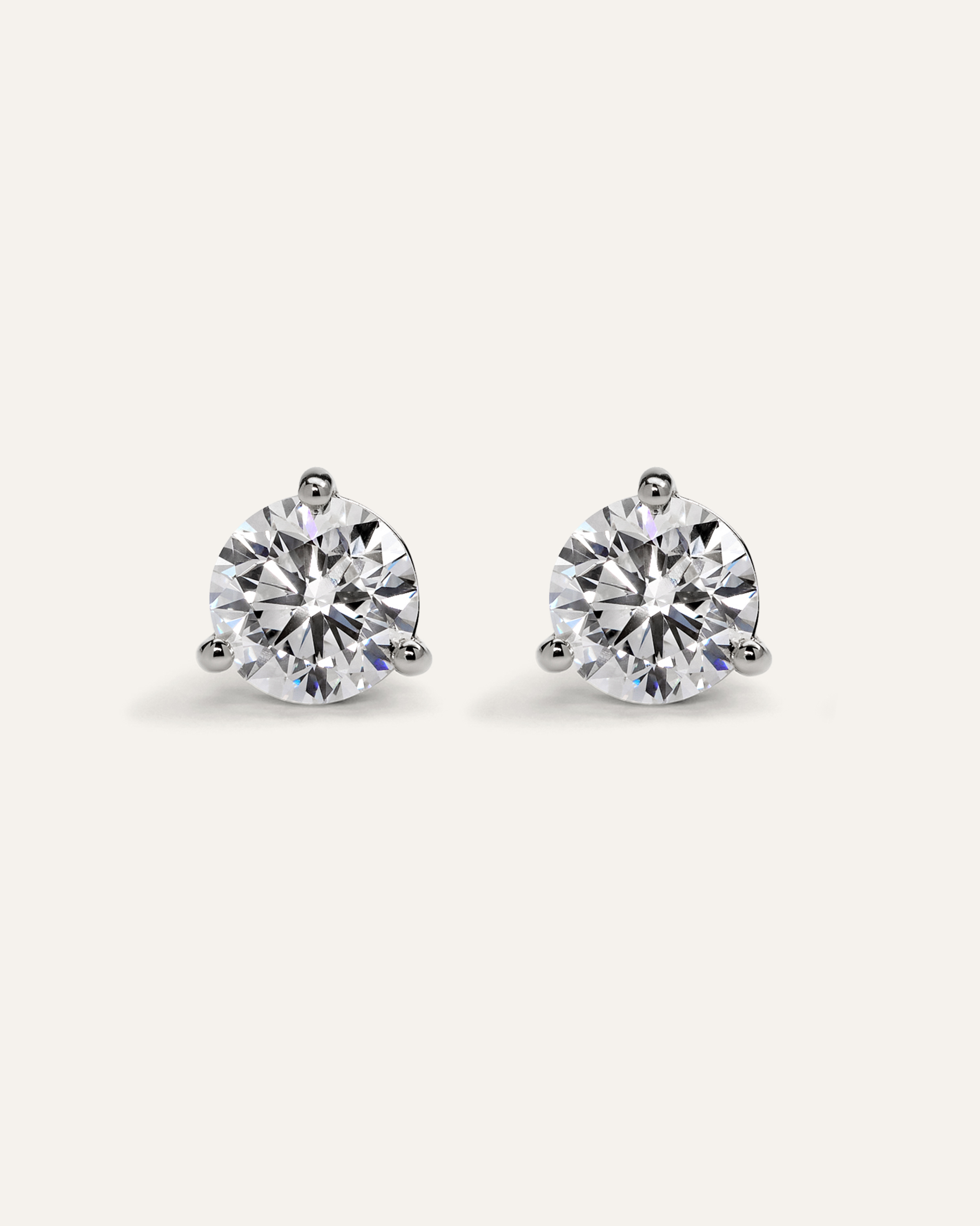 White Gold 14K Gold Lab Grown Diamond Martini Studs - 5ctw