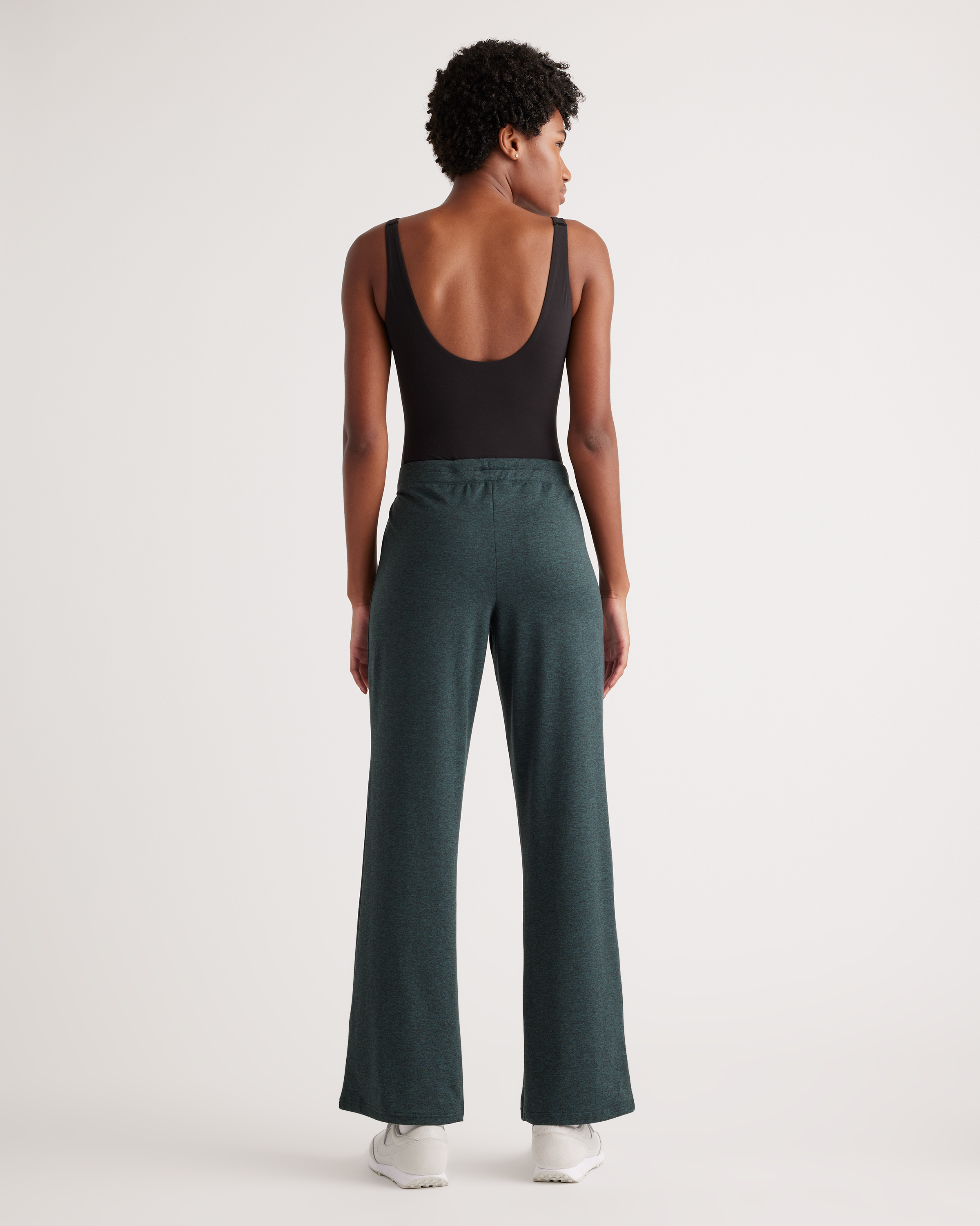 Flowknit Wide Leg Pants in Heather Green