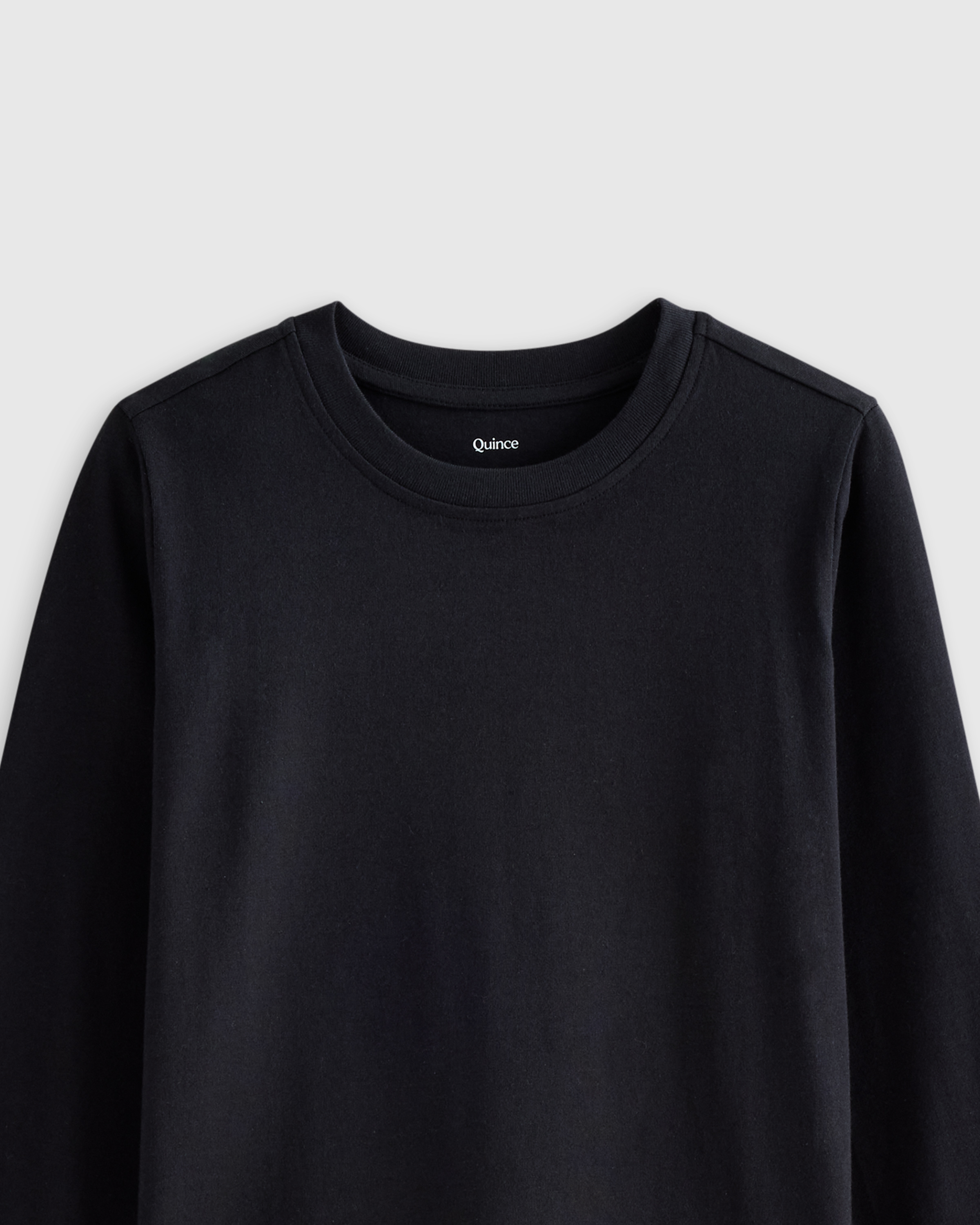 100% Organic Cotton Jersey Long Sleeve Tee in Black